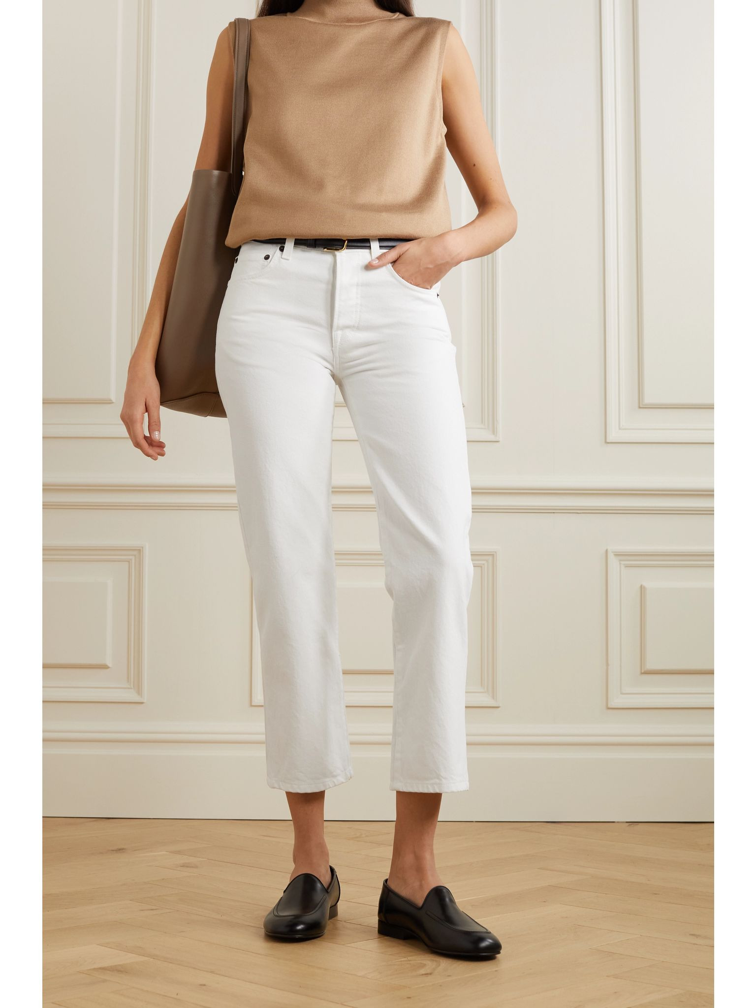 Lesley cropped straight-leg jeans White - 2