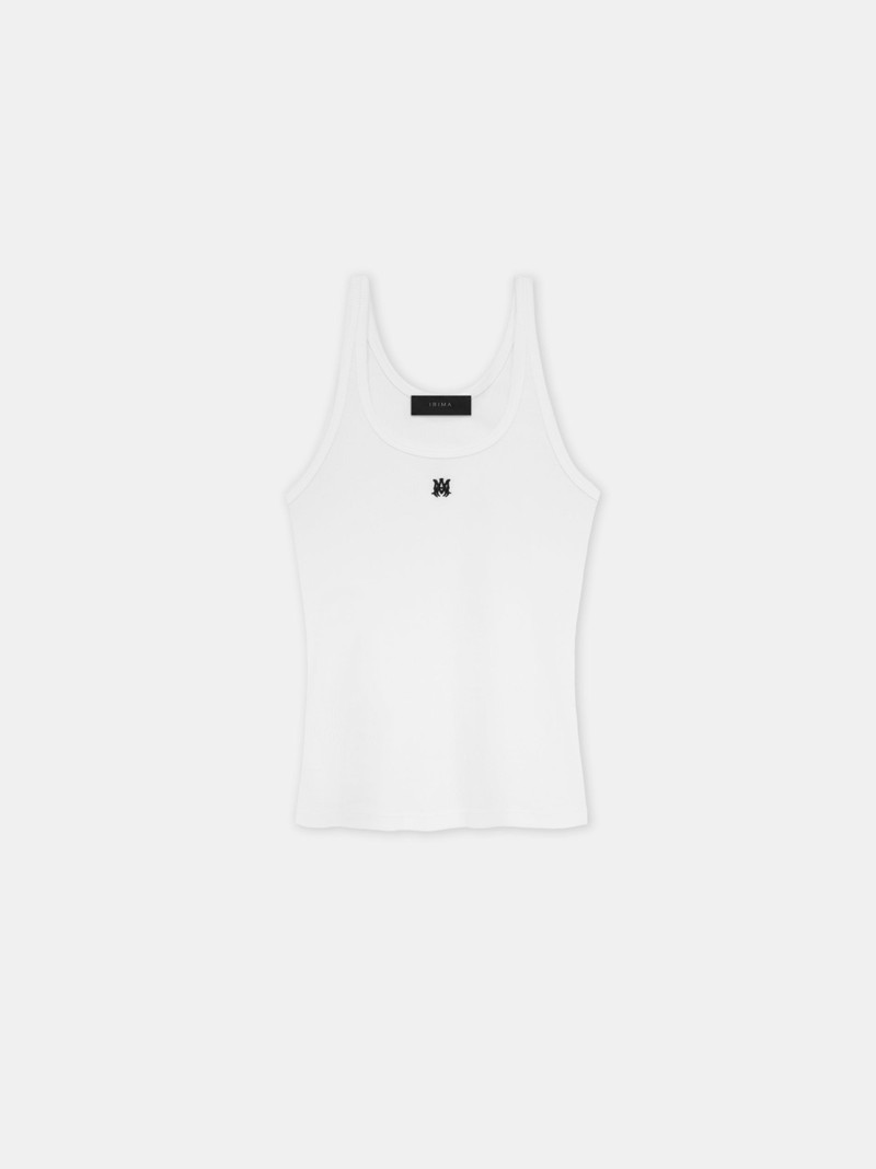 MA EMBROIDERED RIBBED TANK - 1