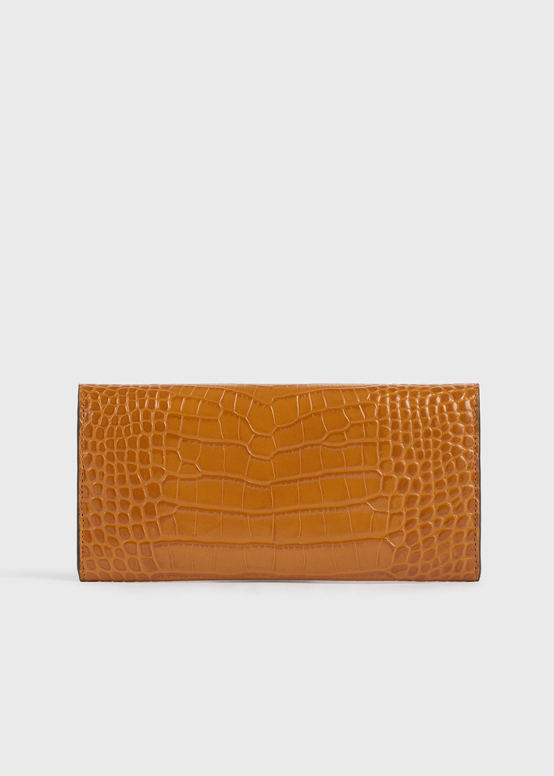 T-lock croco-embossed wallet tangerine 6