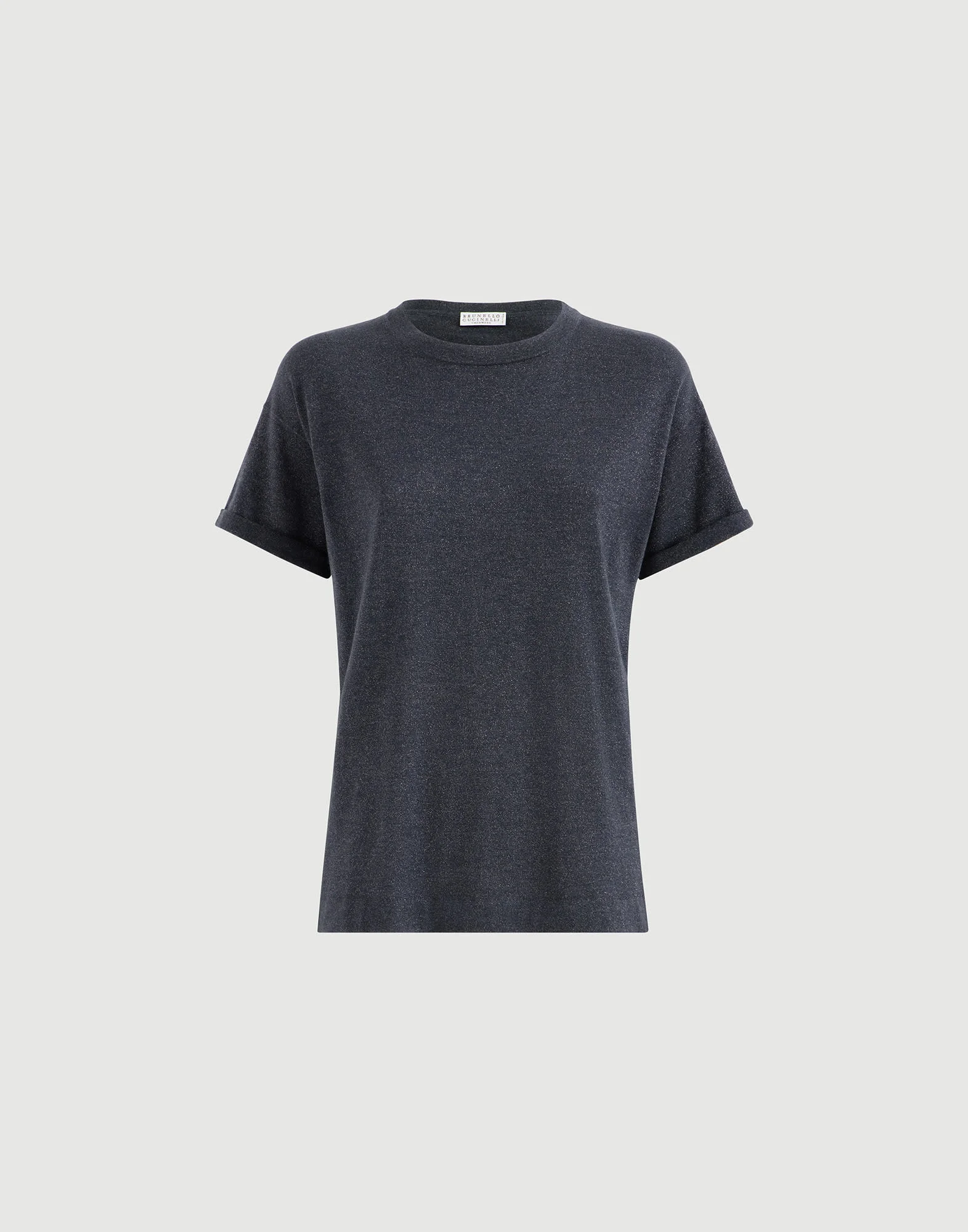 Sparkling cashmere and silk lightweight knit T-shirt - 1
