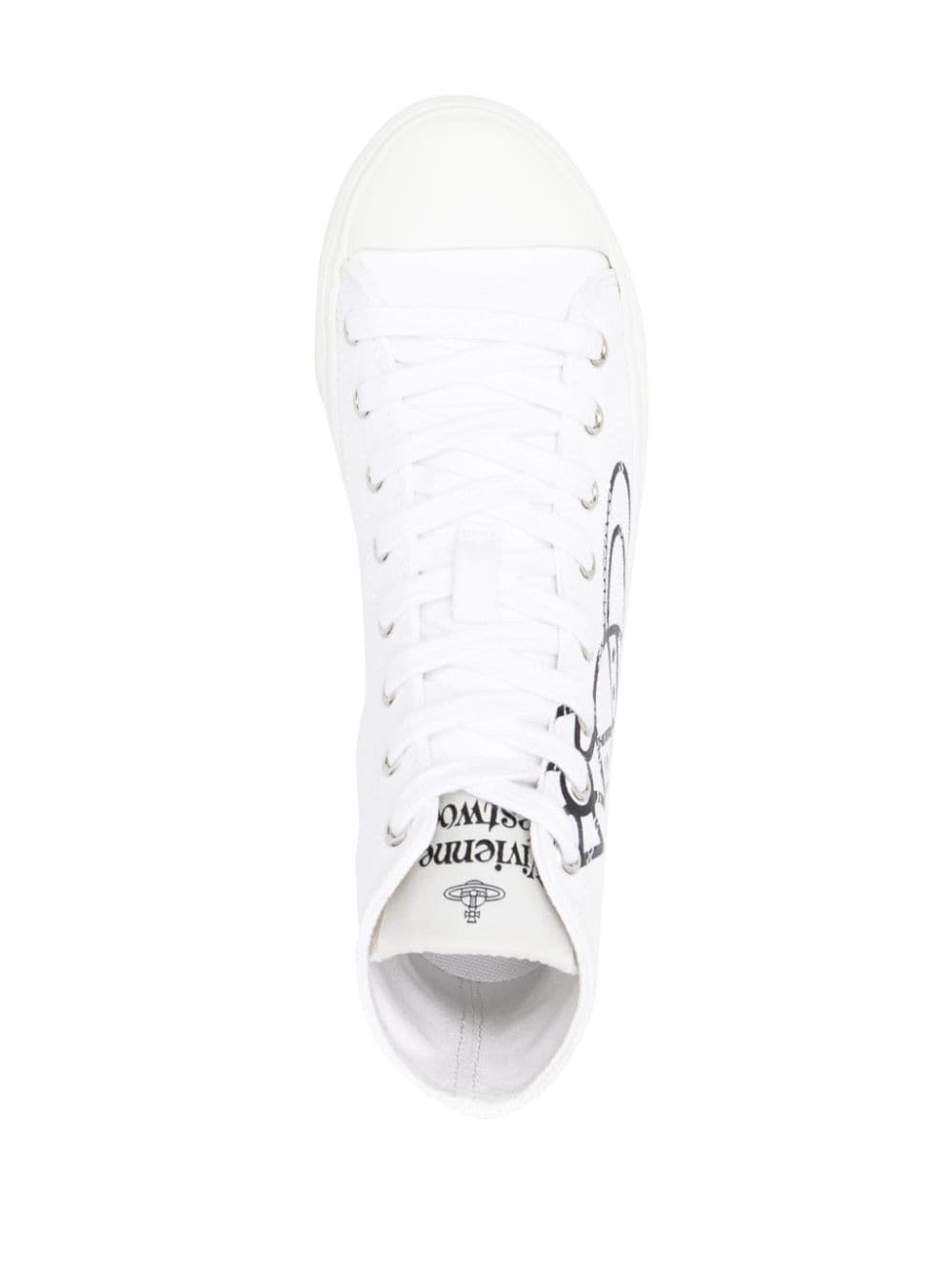 Orb-print canvas high-top sneakers - 4