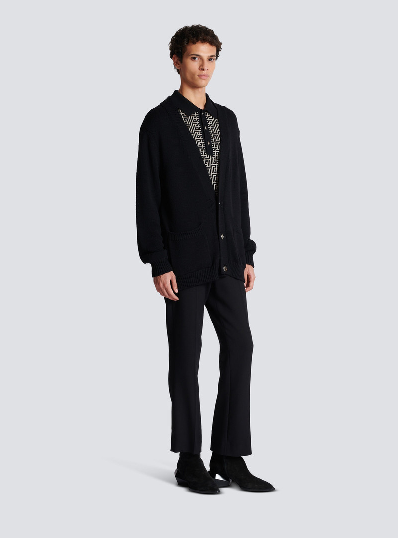 Knit cardigan with Balmain logo 3