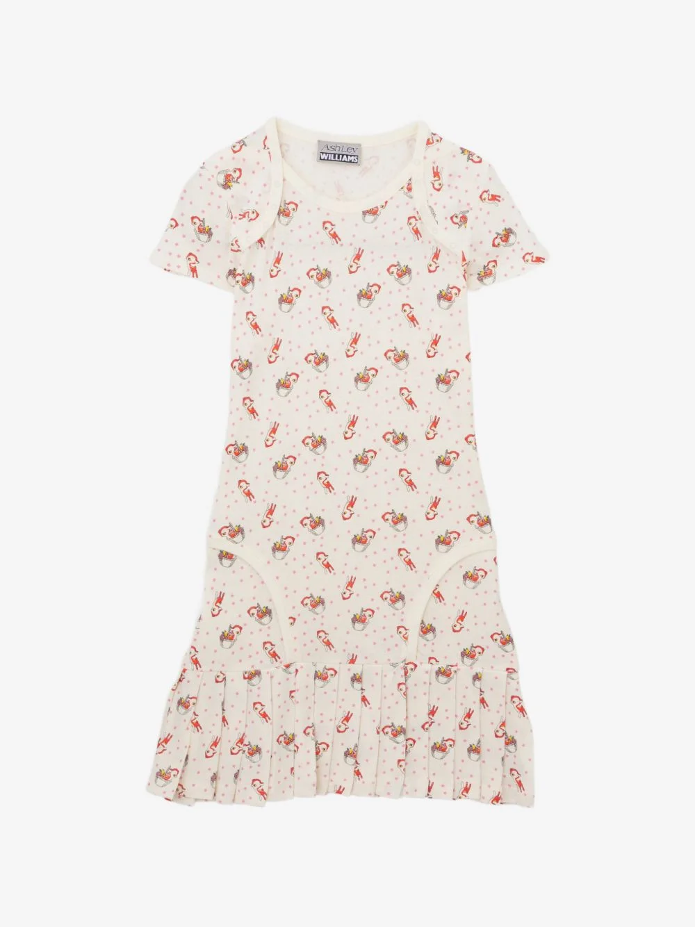 graphic-print pleated dress - 1