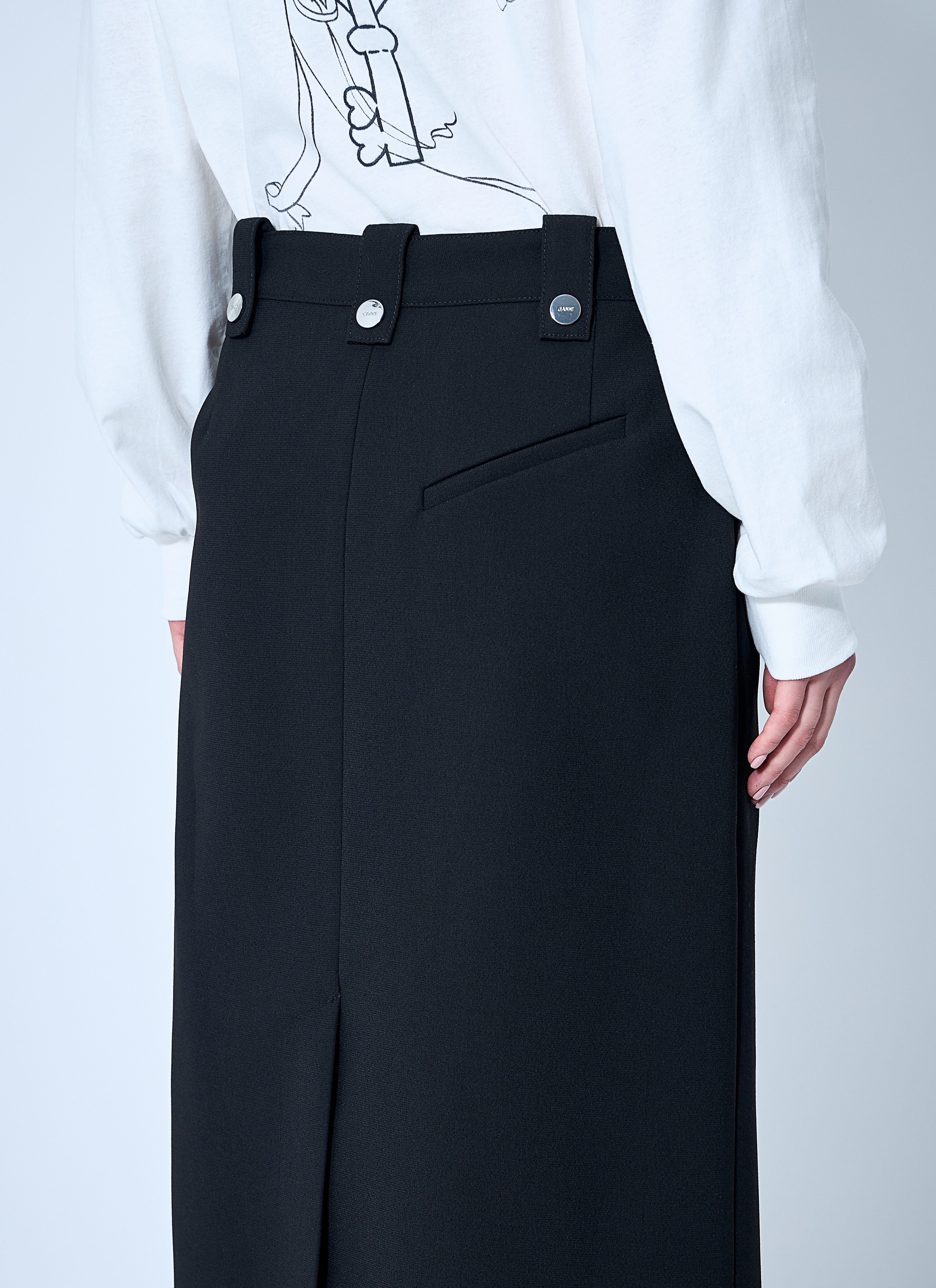 Bonded Crepe Midi Skirt - 5