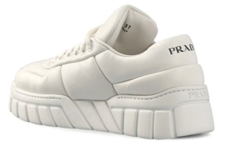 (WMNS) PRADA Padded Nappa Leather Sneakers 'White' 1E136N_2DL8_F0009 - 4