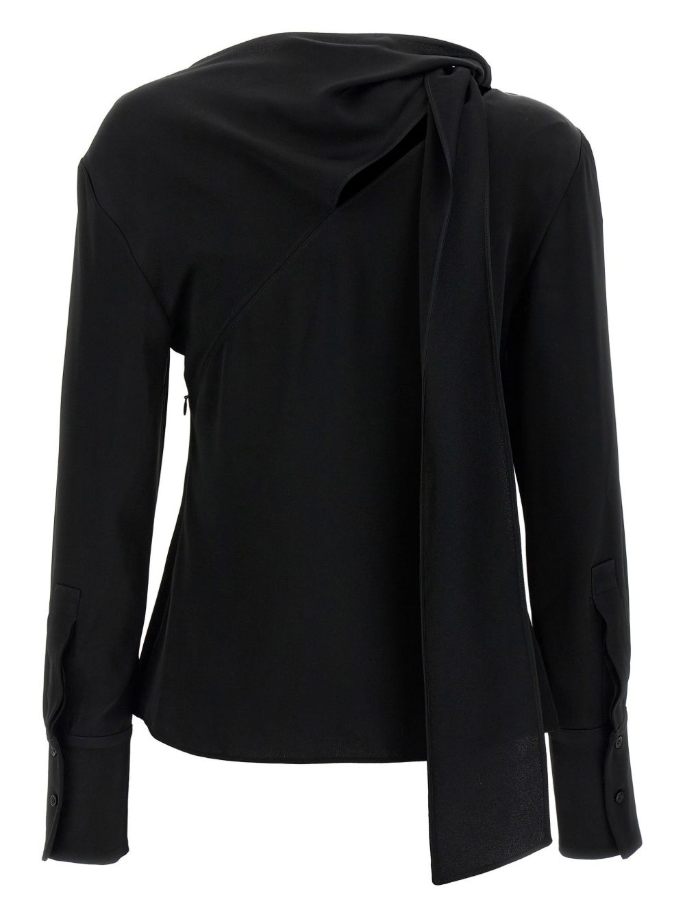 bow-detail draped blouse - 2