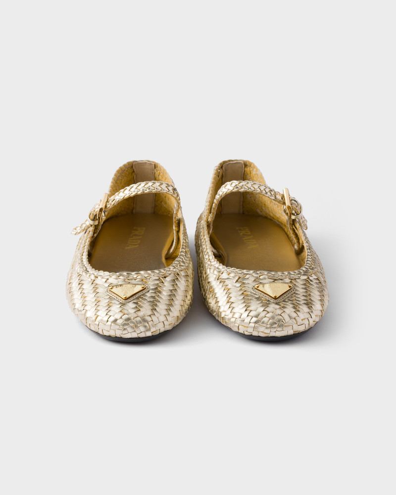 Woven leather ballerinas 7