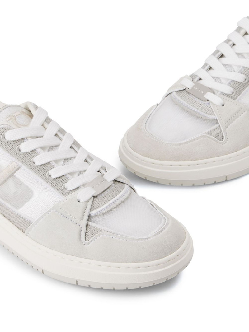 Mesh suede lace-up sneakers 4