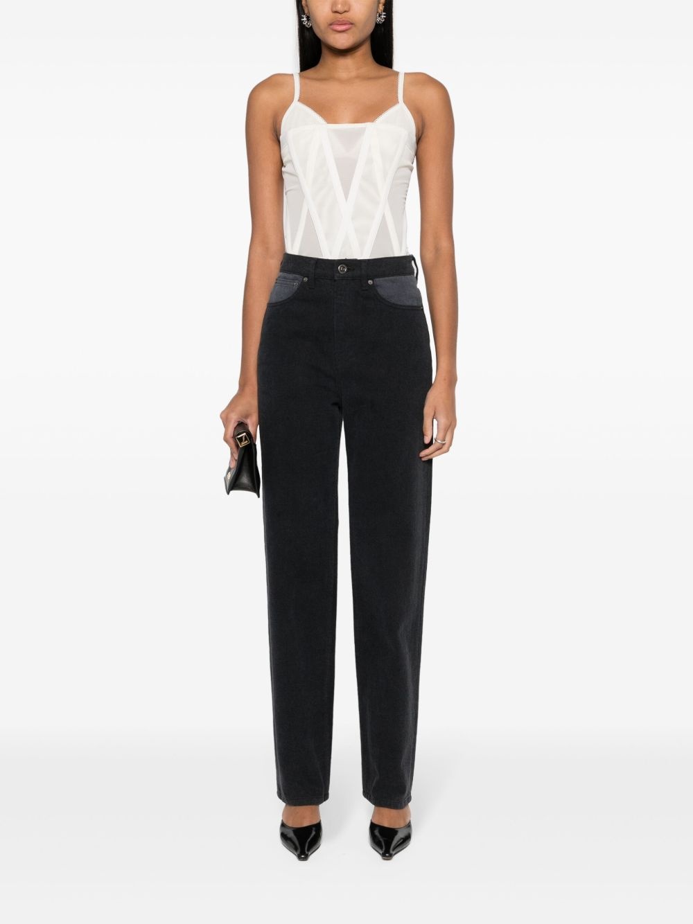 two-tone tapered jeans - 2