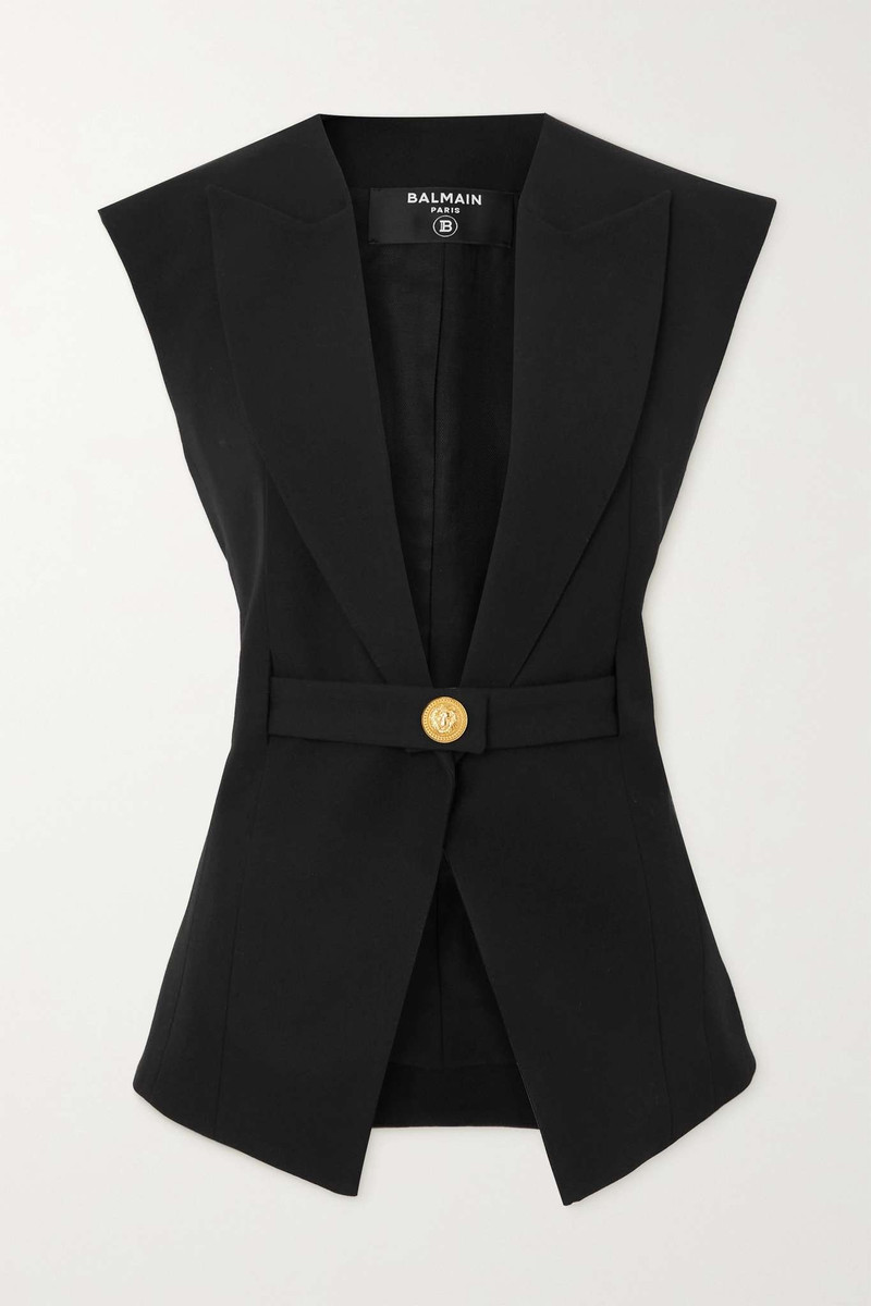 Belted wool vest 1