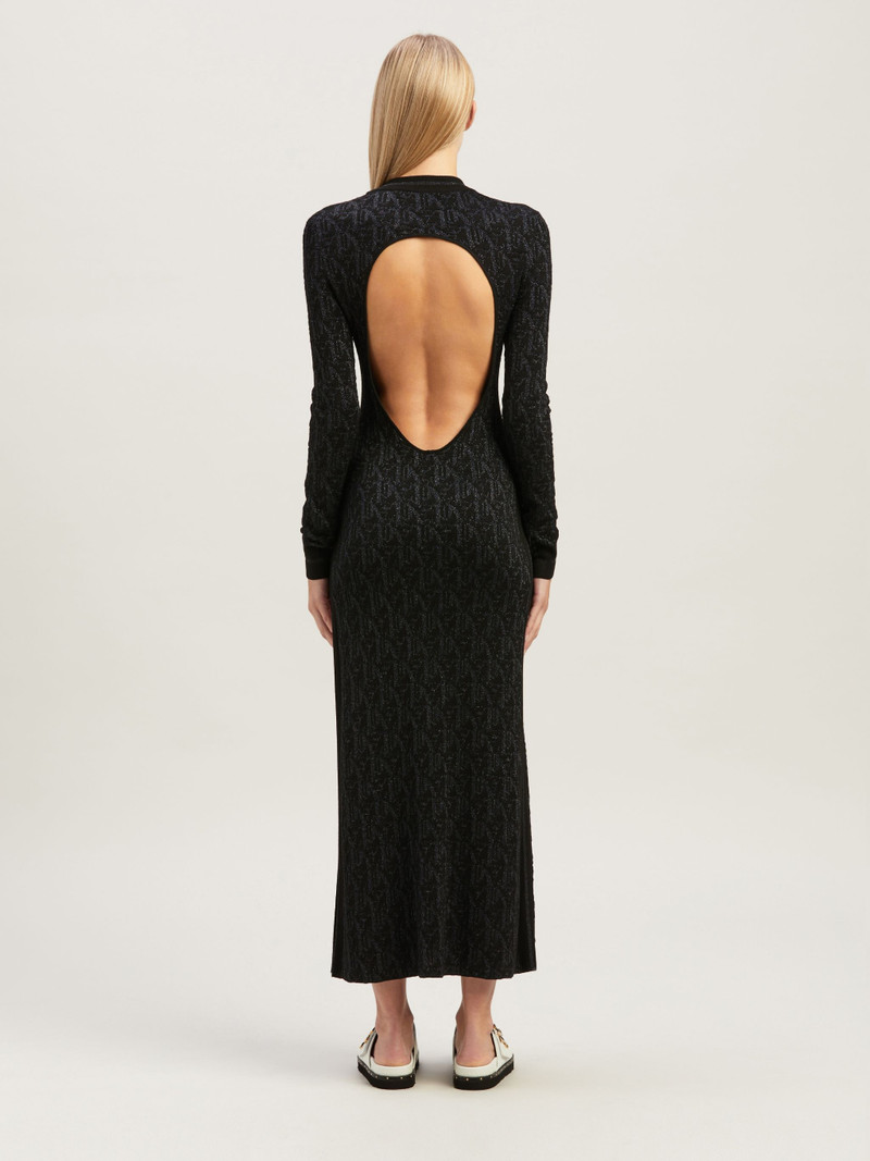 Monogram Jaquard Openback Dress 5