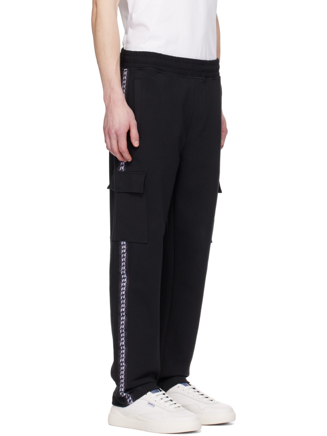 Black Graphic Trim Sweatpants - 2