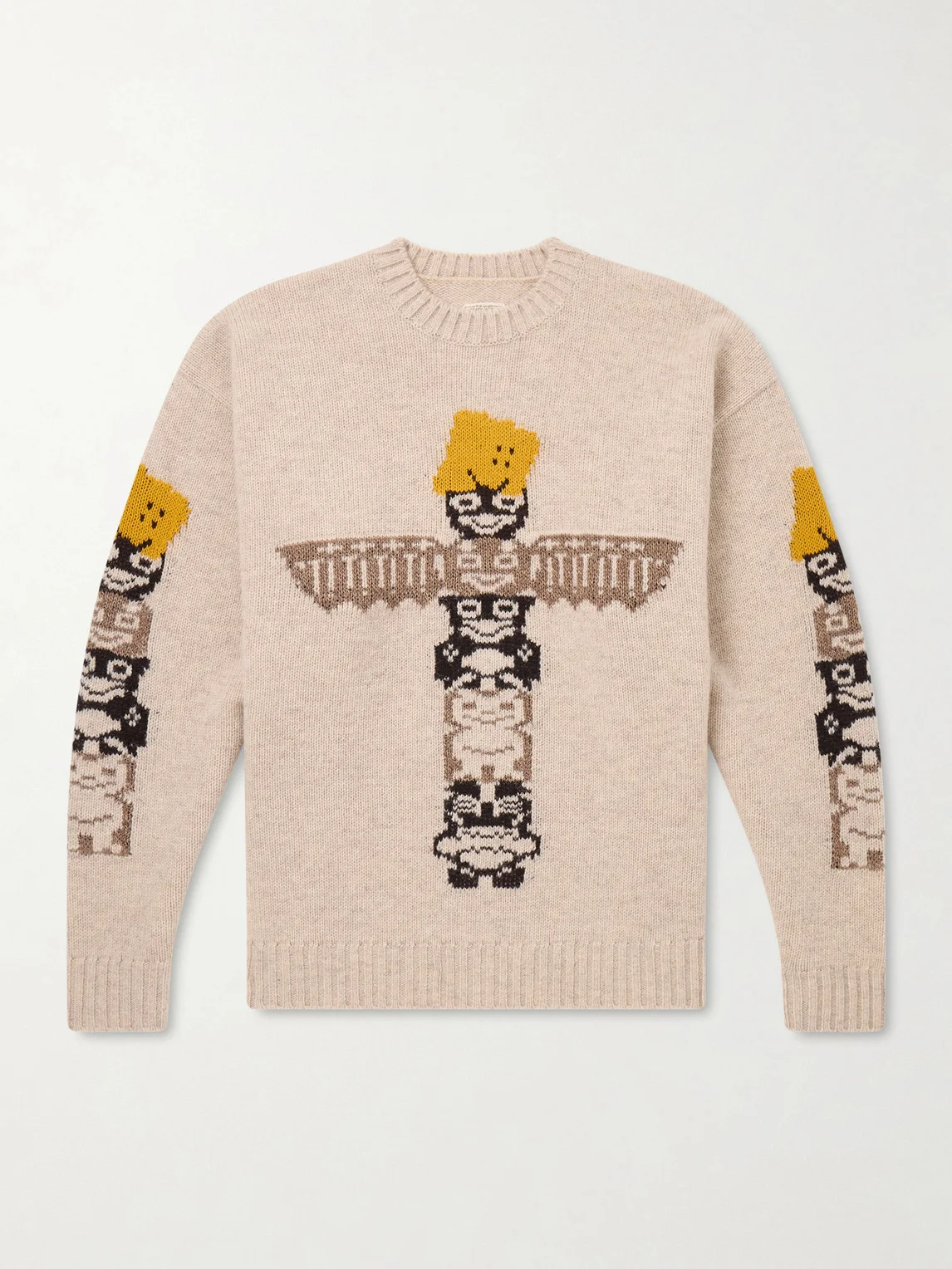 Peckish Totem Pole Intarsia Wool-Blend Sweater - 1