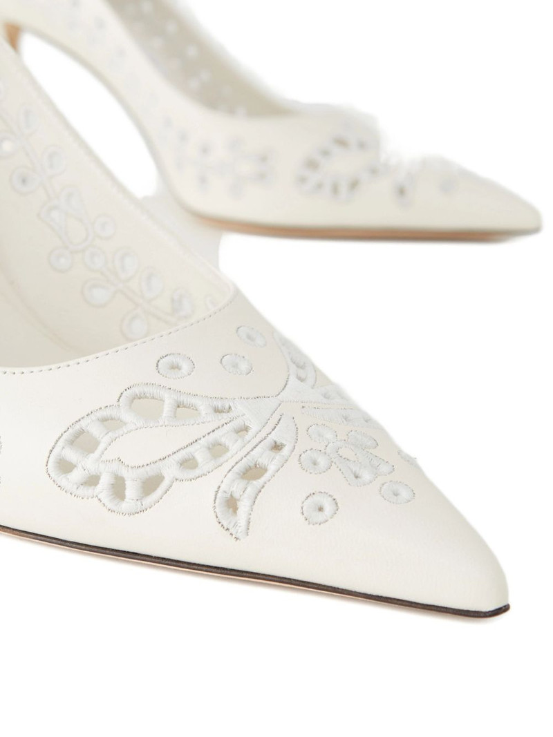 85mm Love embroidery heeled pumps 3