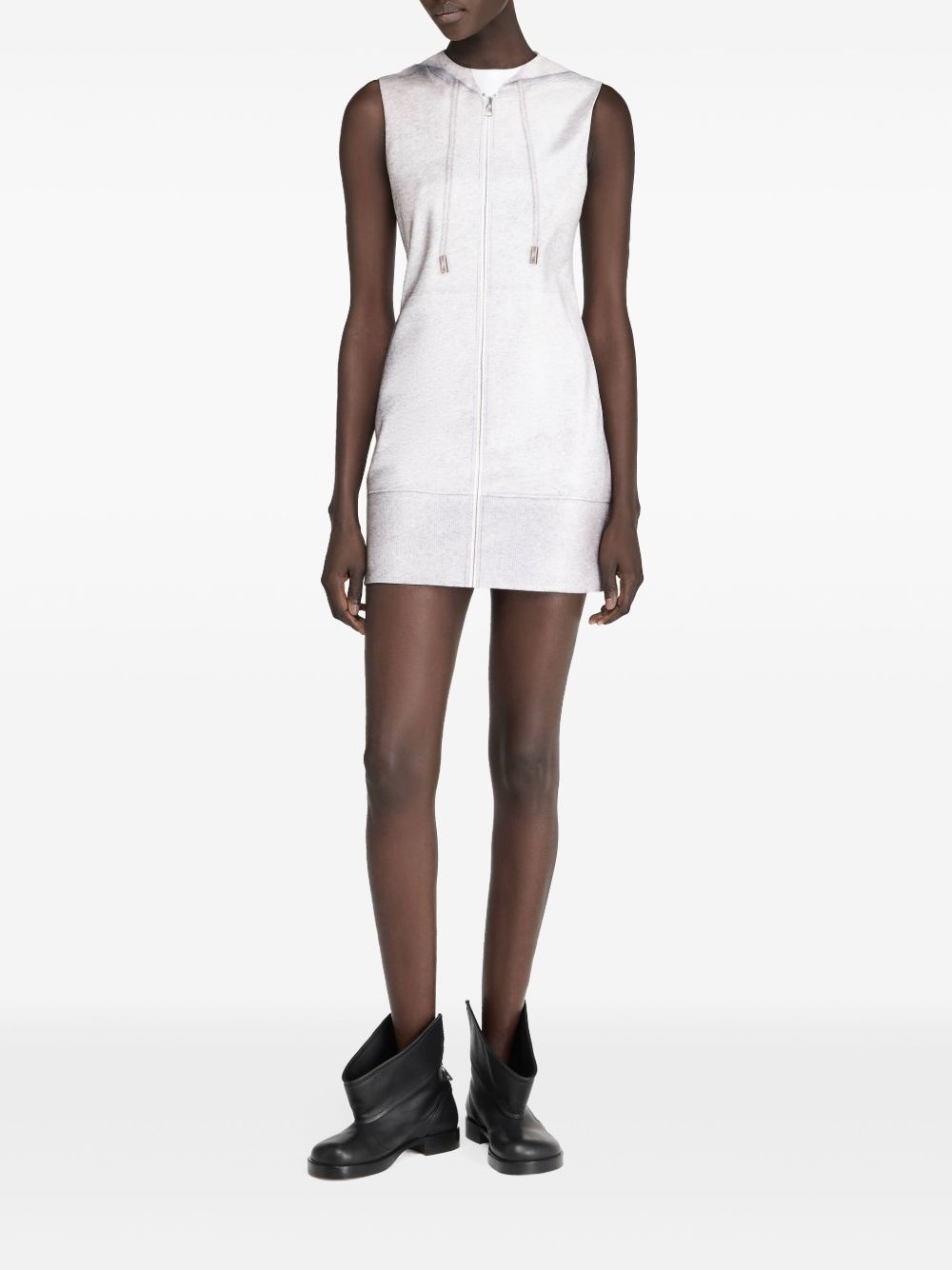 zipped hoodie mini dress - 2