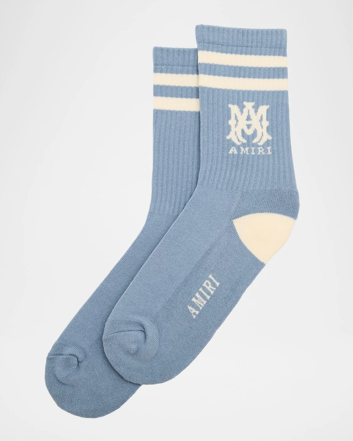 Men's MA Double-Stripe Ribbed Crew Socks - 1