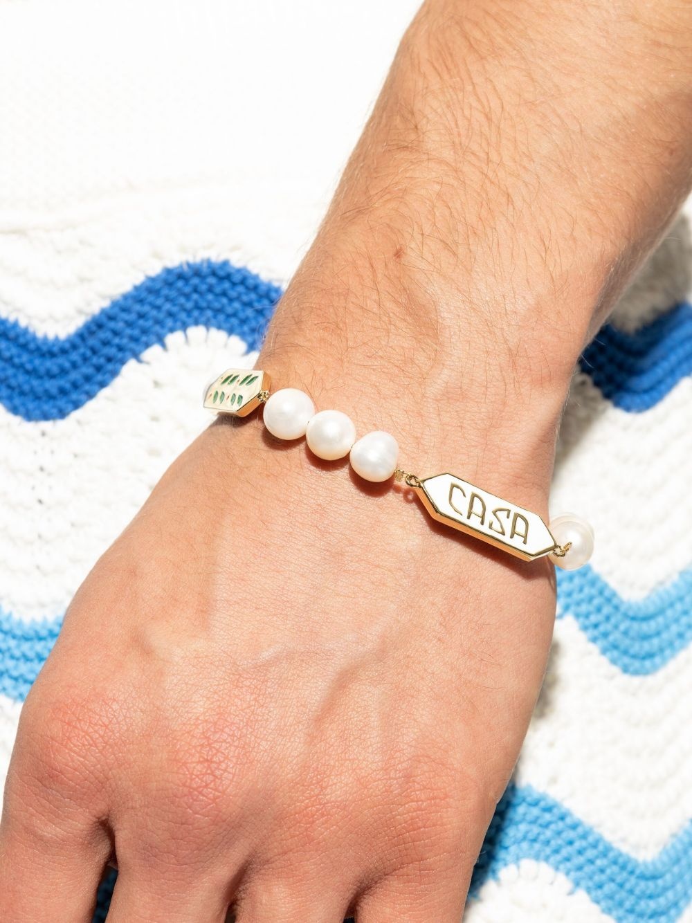 embellished logo-plaque bracelet - 3