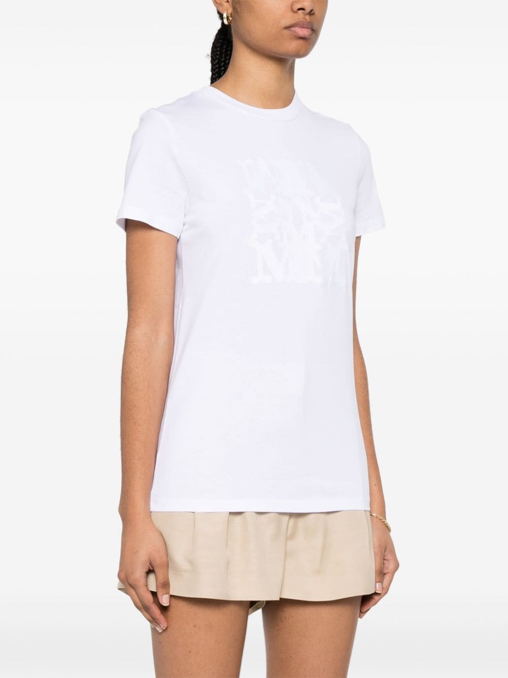 logo-embroidered cotton T-shirt - 3