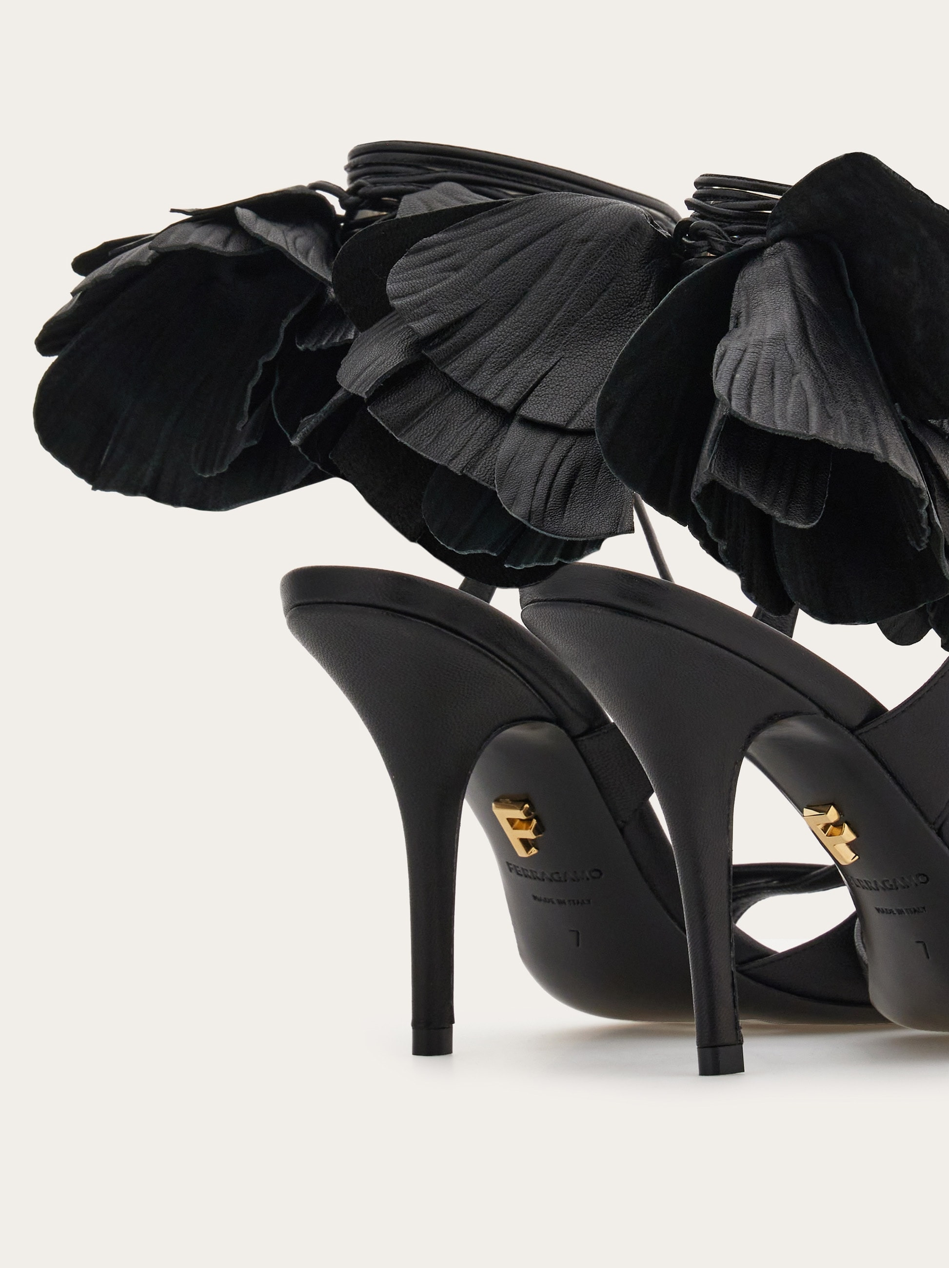 Flower embellished high heel sandal - 6