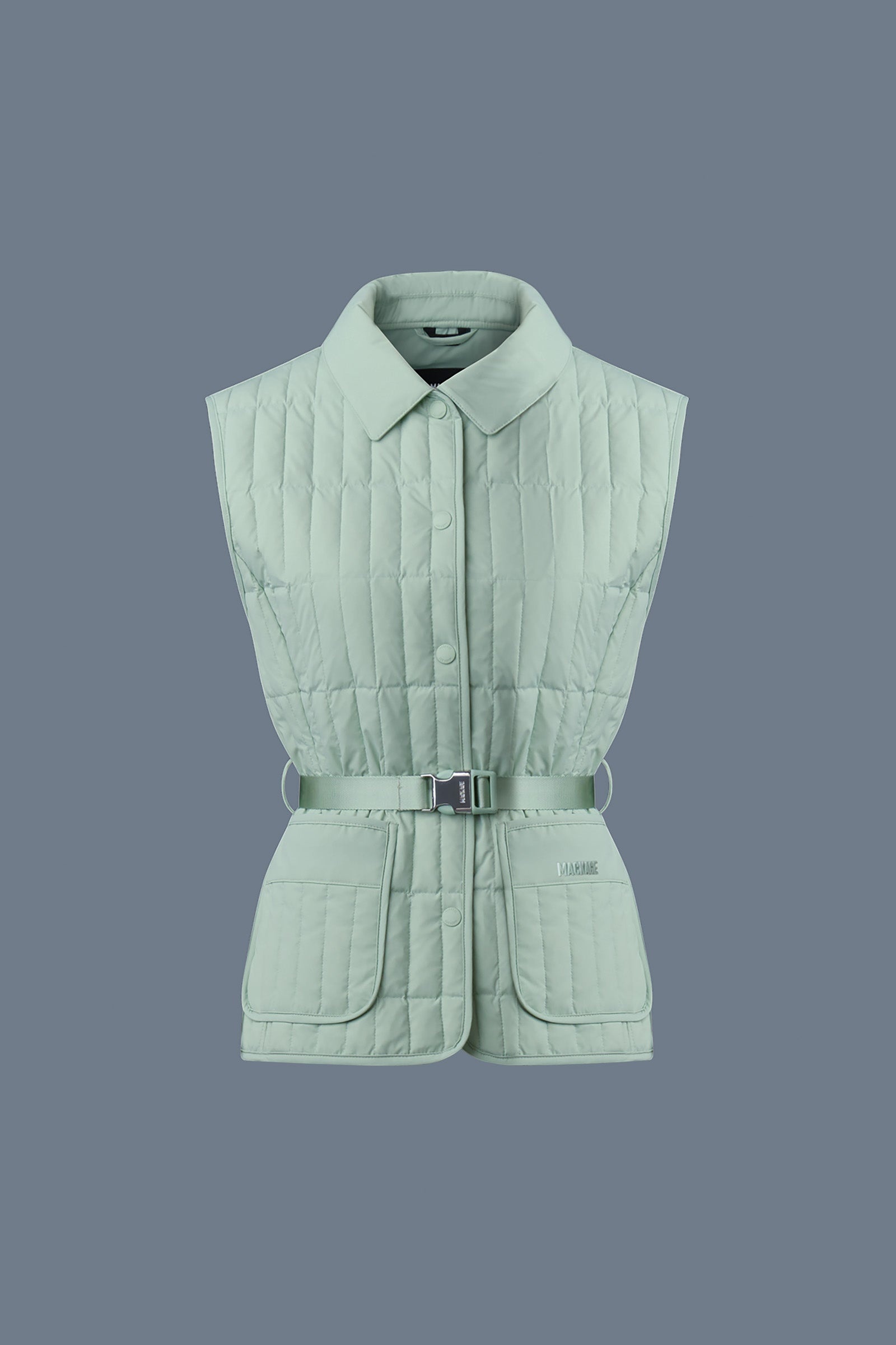 HELIA Light Down Vertical Quilted Vest - 1