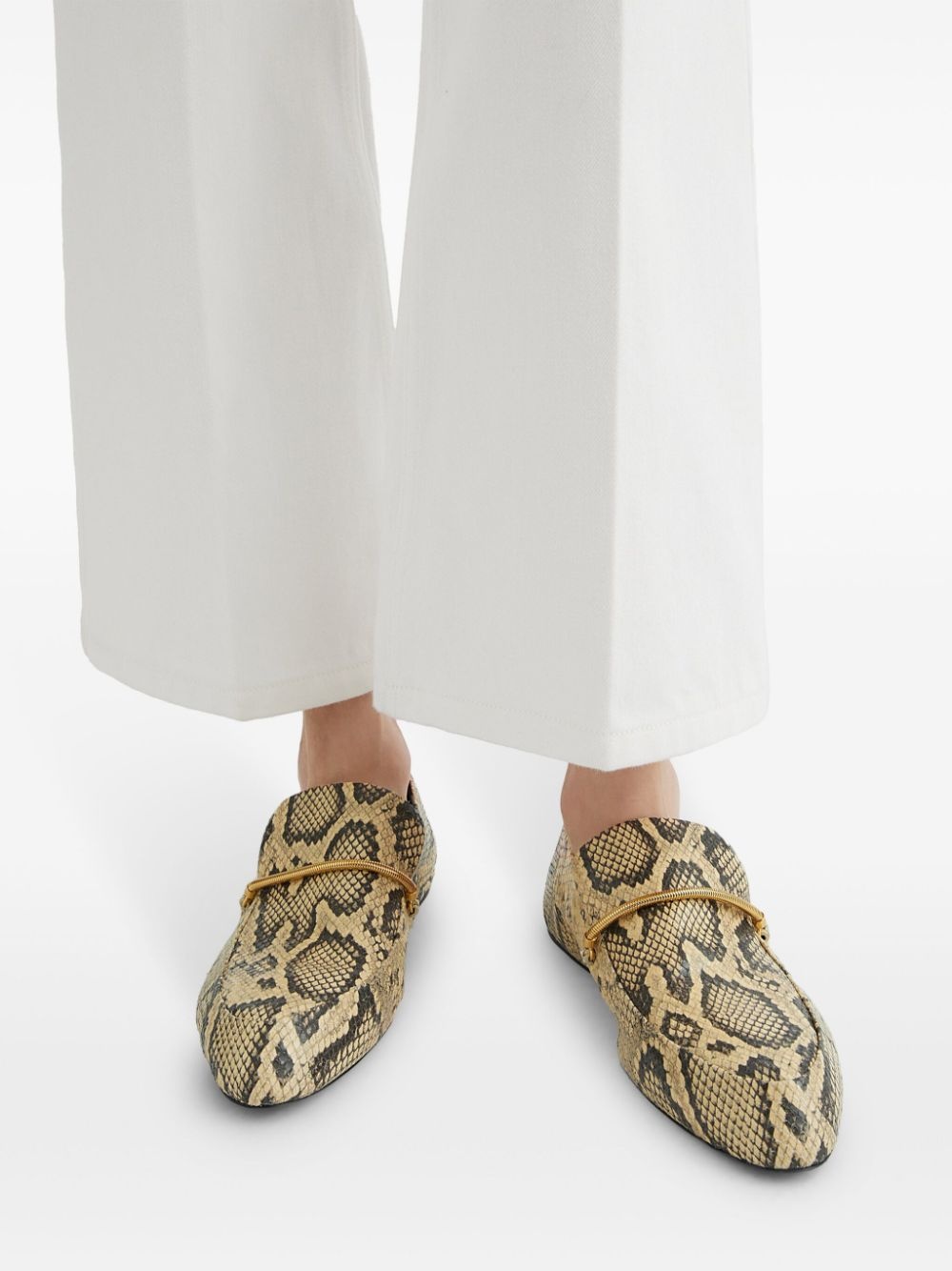 snakeskin-effect loafers - 5