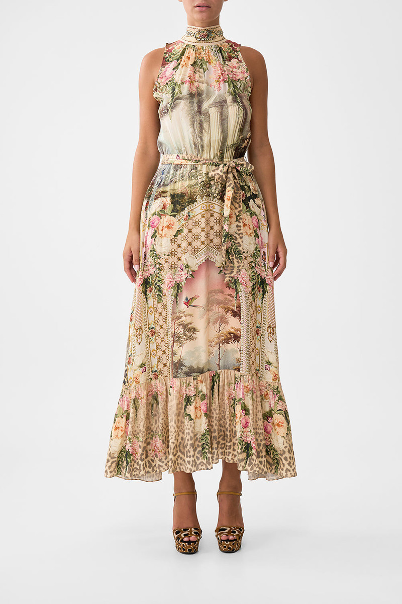 CAMILLA NECKTIE DRESS WITH ELASTICATED WAIST outlook