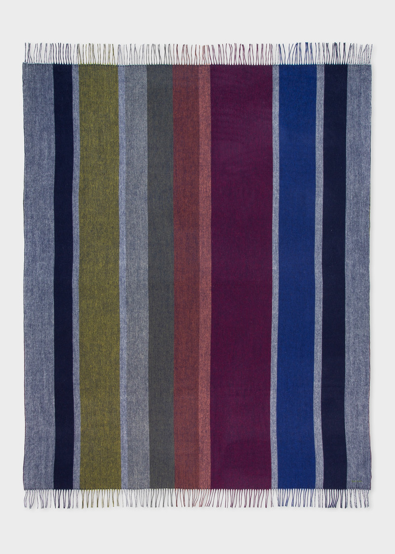 Paul Smith Graphic Stripe Reversible Cashmere-Blend Blanket outlook