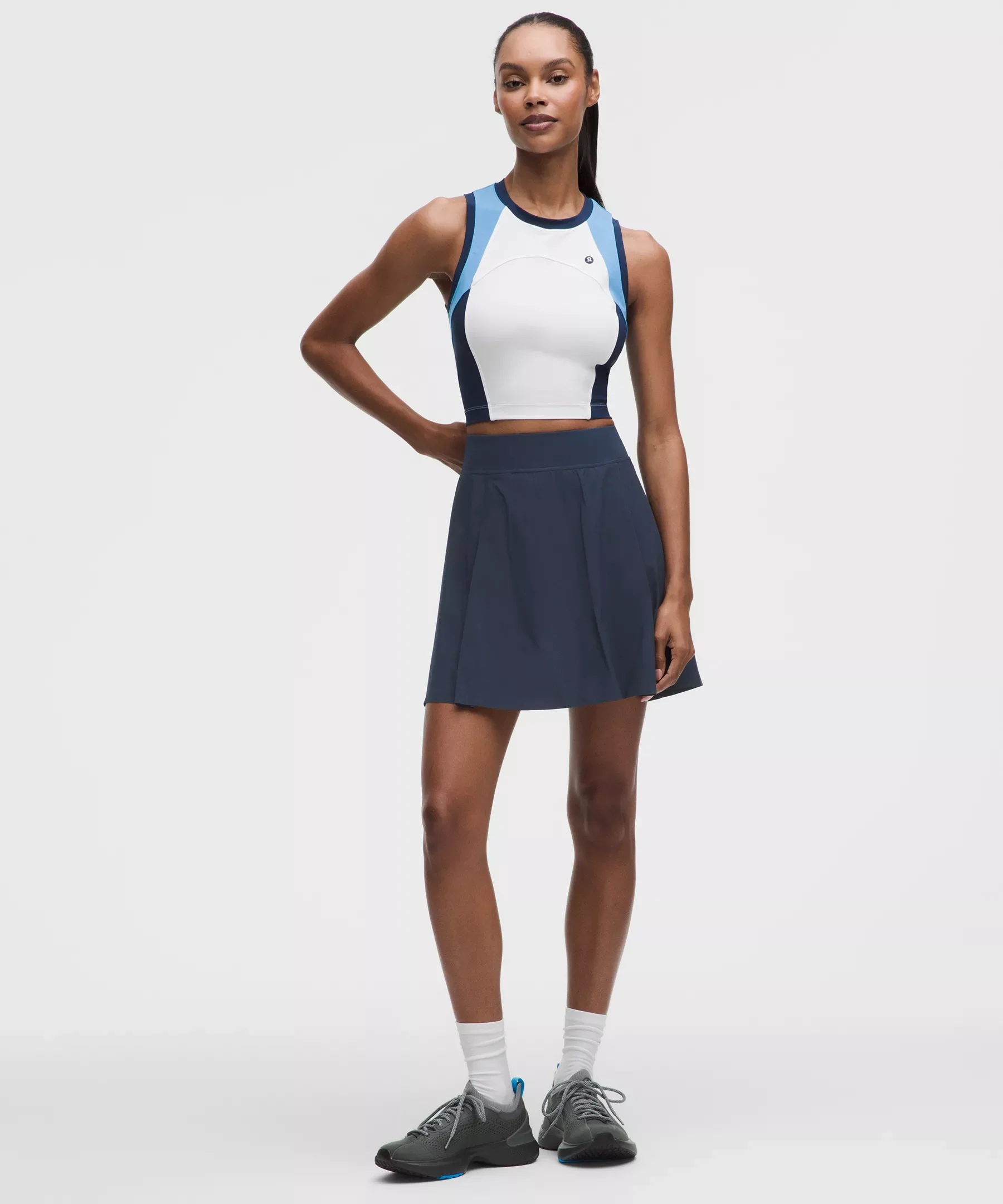 A-Line Side-Pleat Tennis Skirt *Long - 1