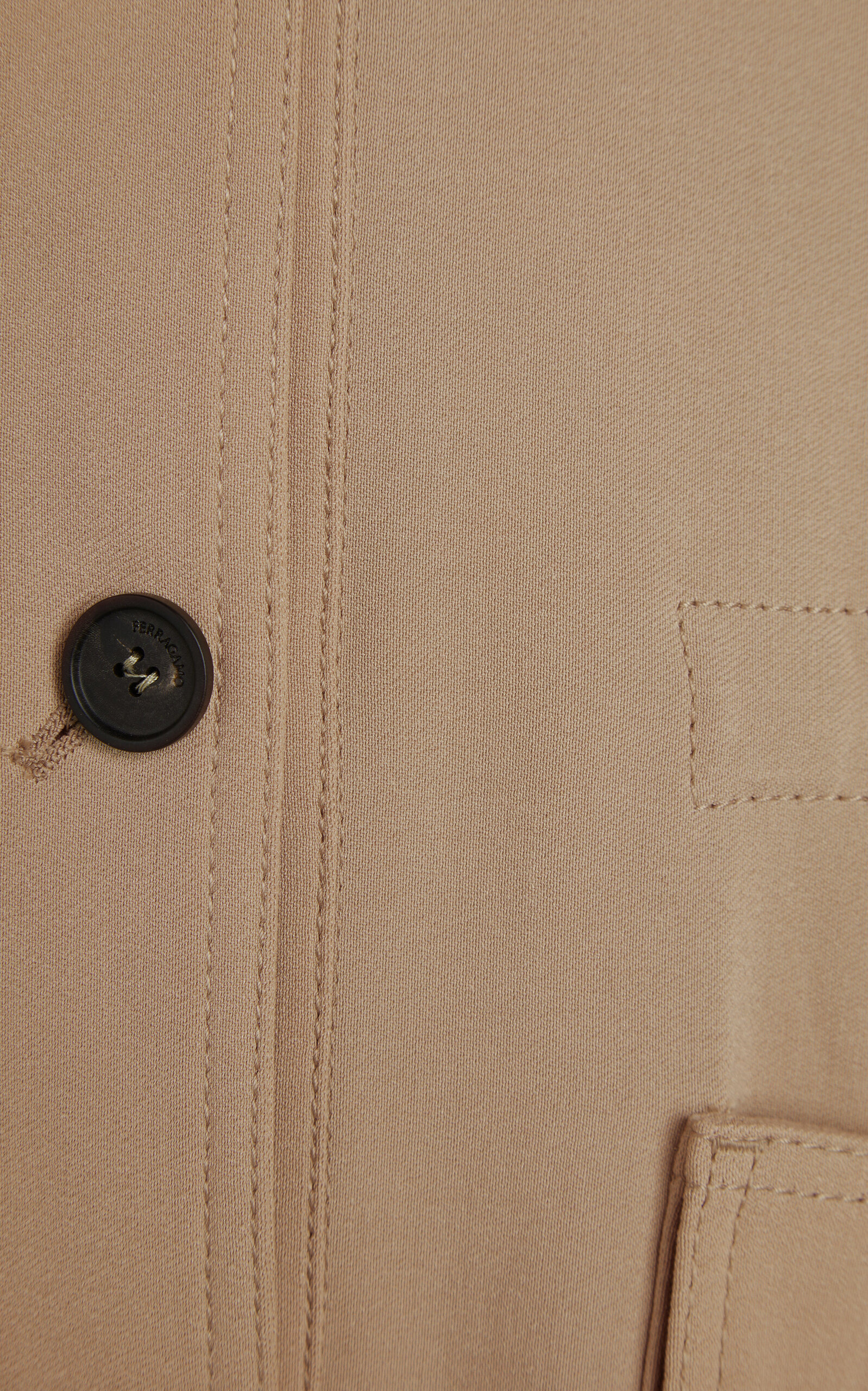 Longline Cotton-Blend Utility Jacket tan - 5