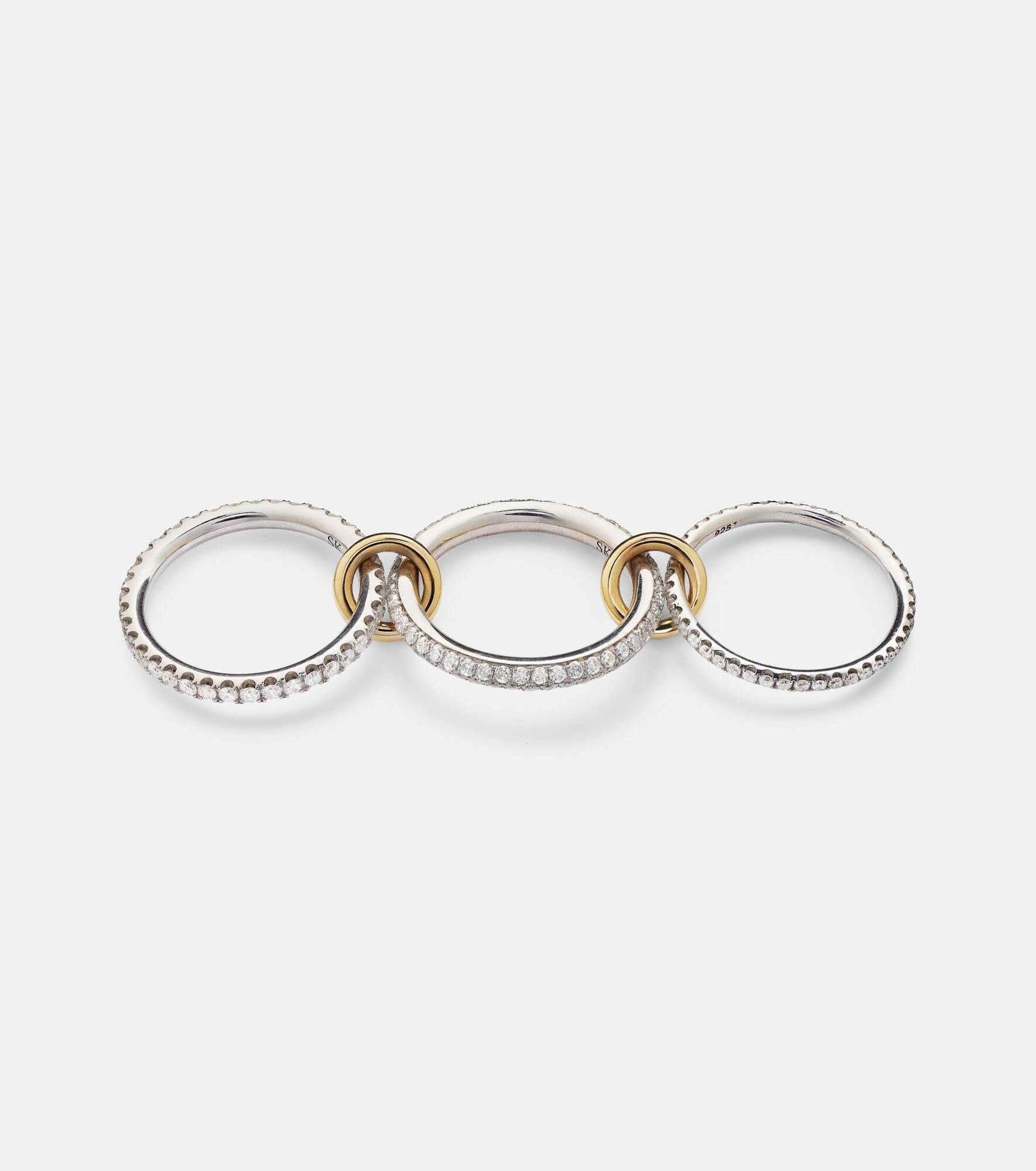 Nova sterling silver and 18kt gold ring with diamonds - 4