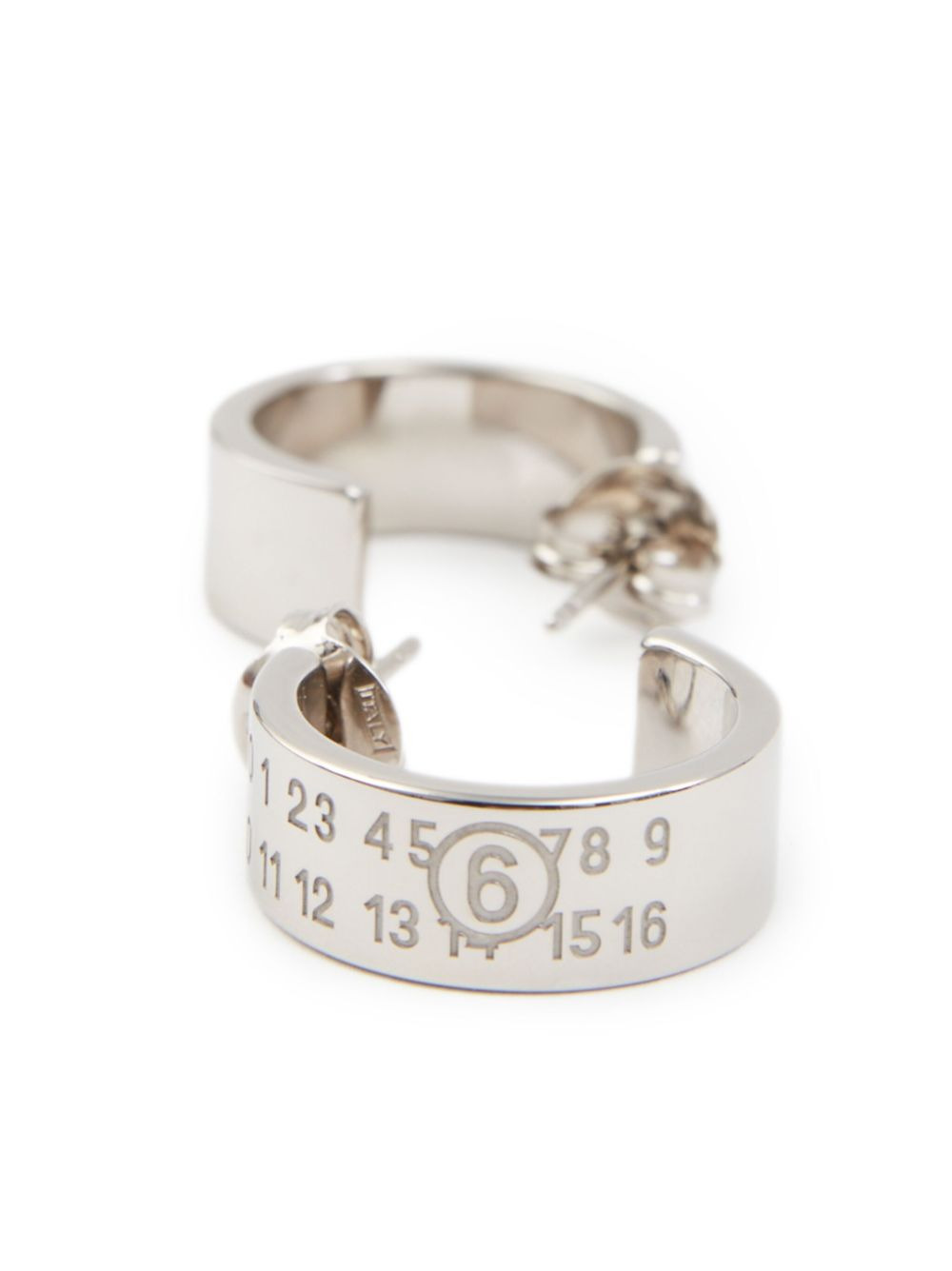 signature engraved-numbers hoop earrings - 3
