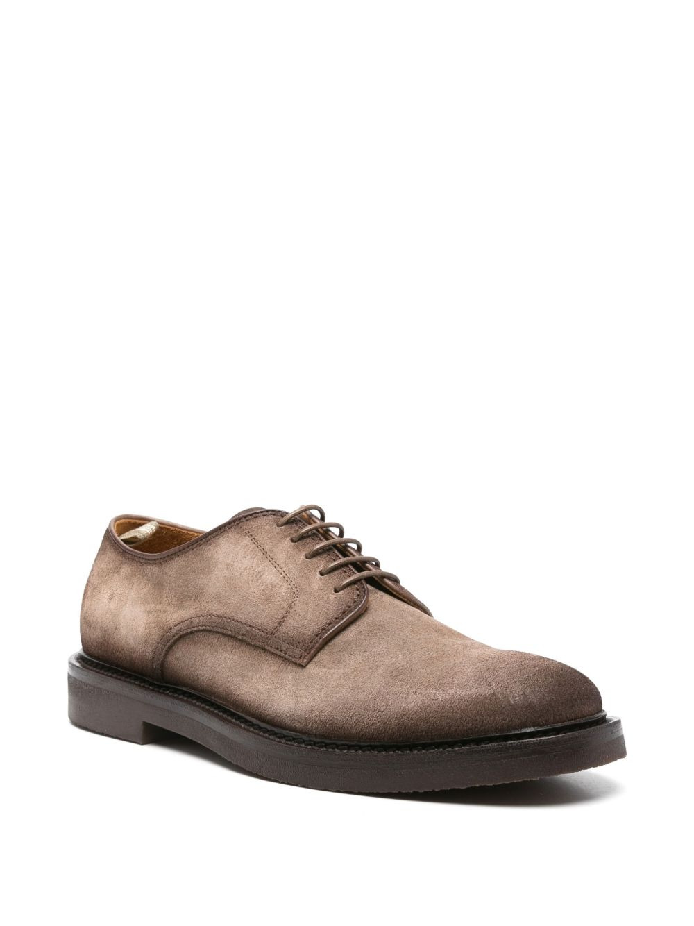 suede lace-up derby shoes - 2