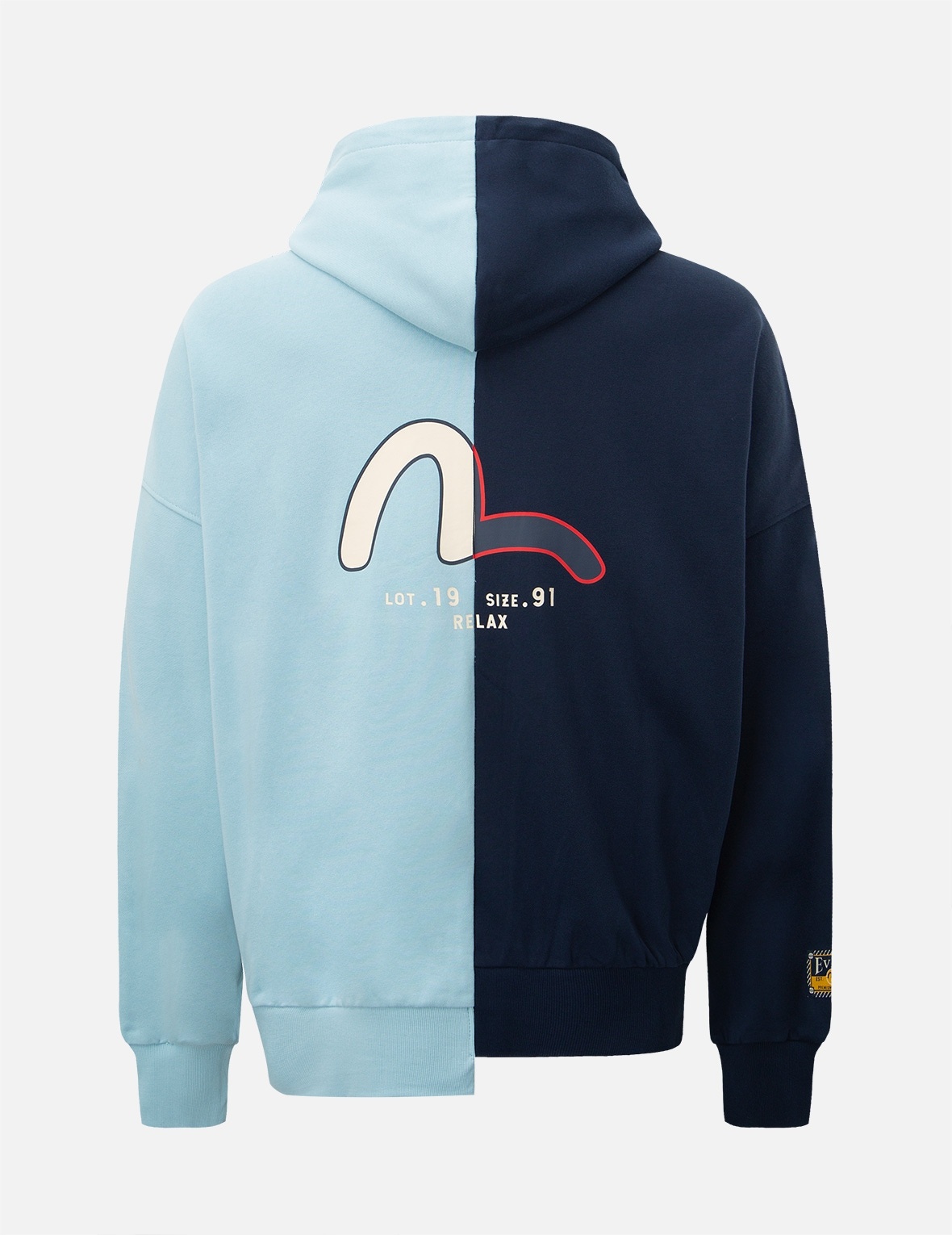 ASYMMETRIC TWO-TONE HOODED SWEATSHIRT - 3