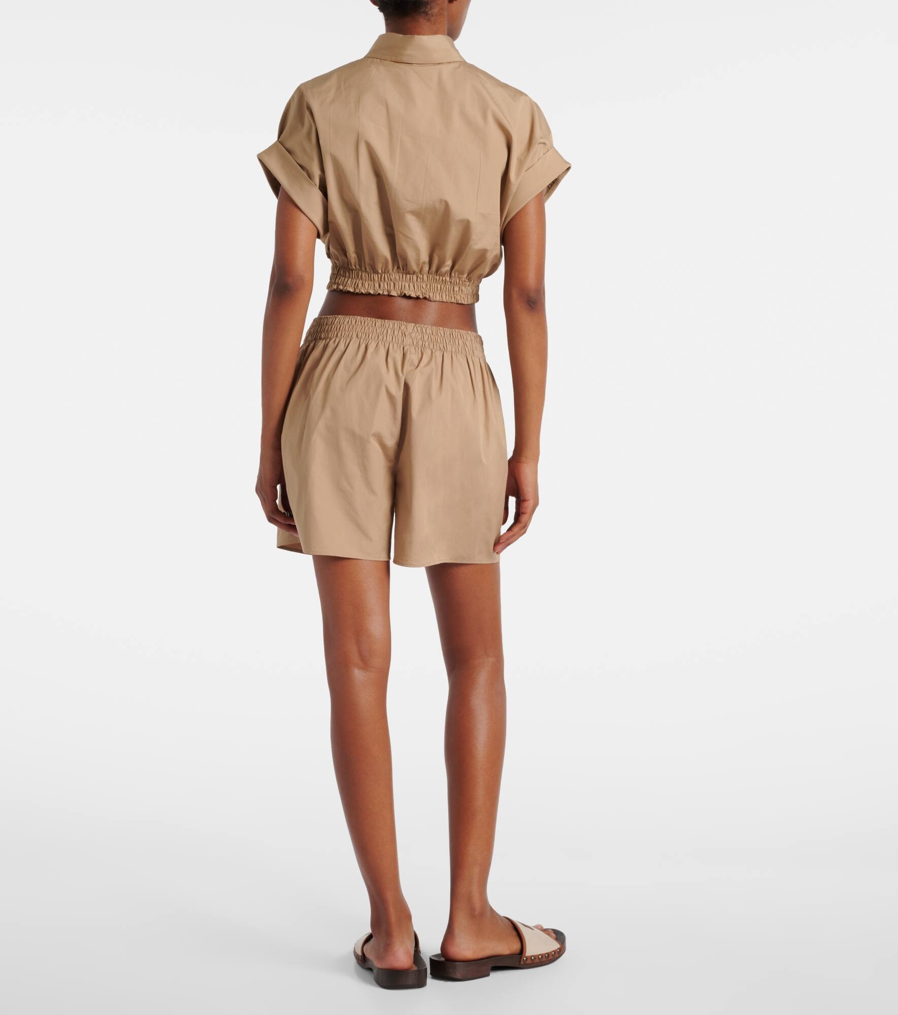 Logo cotton poplin shorts - 3