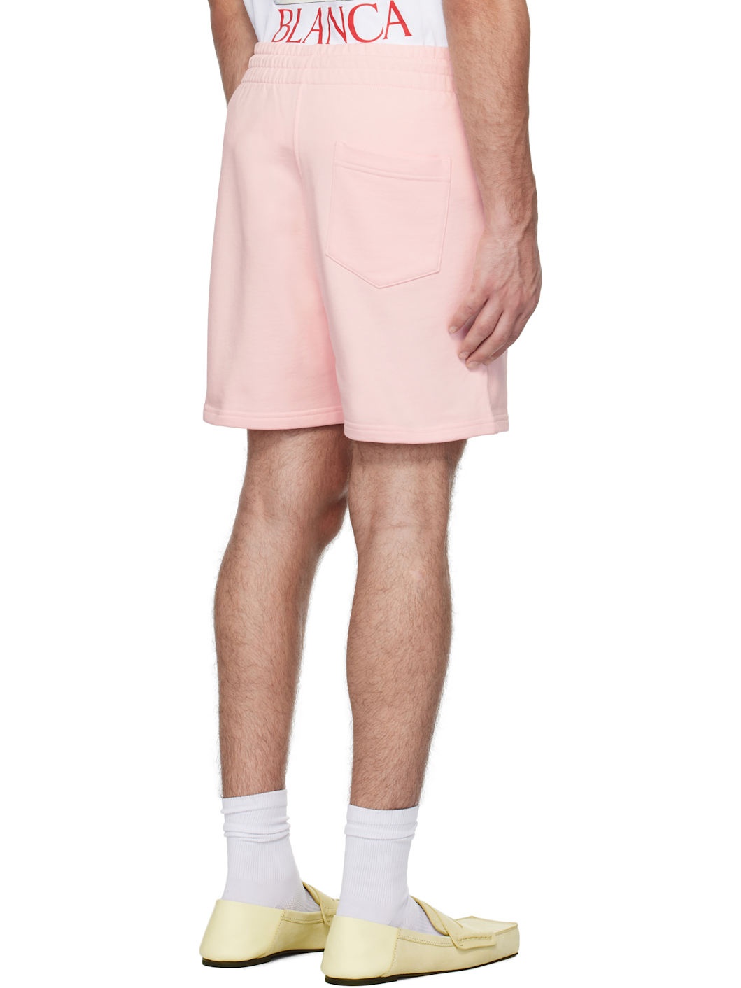 Pink Greek Temple Rubber Patch Shorts - 3