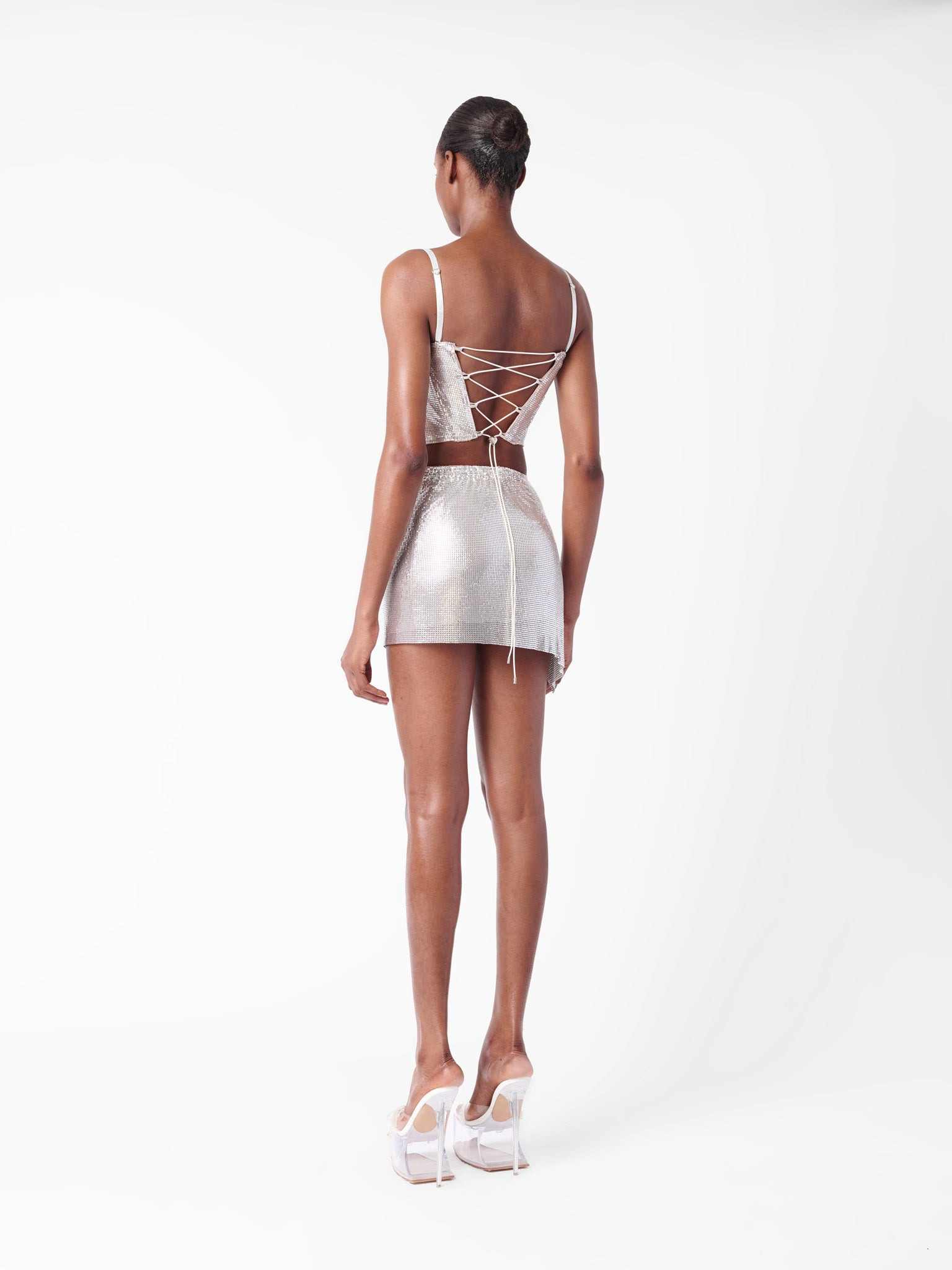 ROSALYN TOP METALLIC CHAINMAIL SILVER CHROME - 5