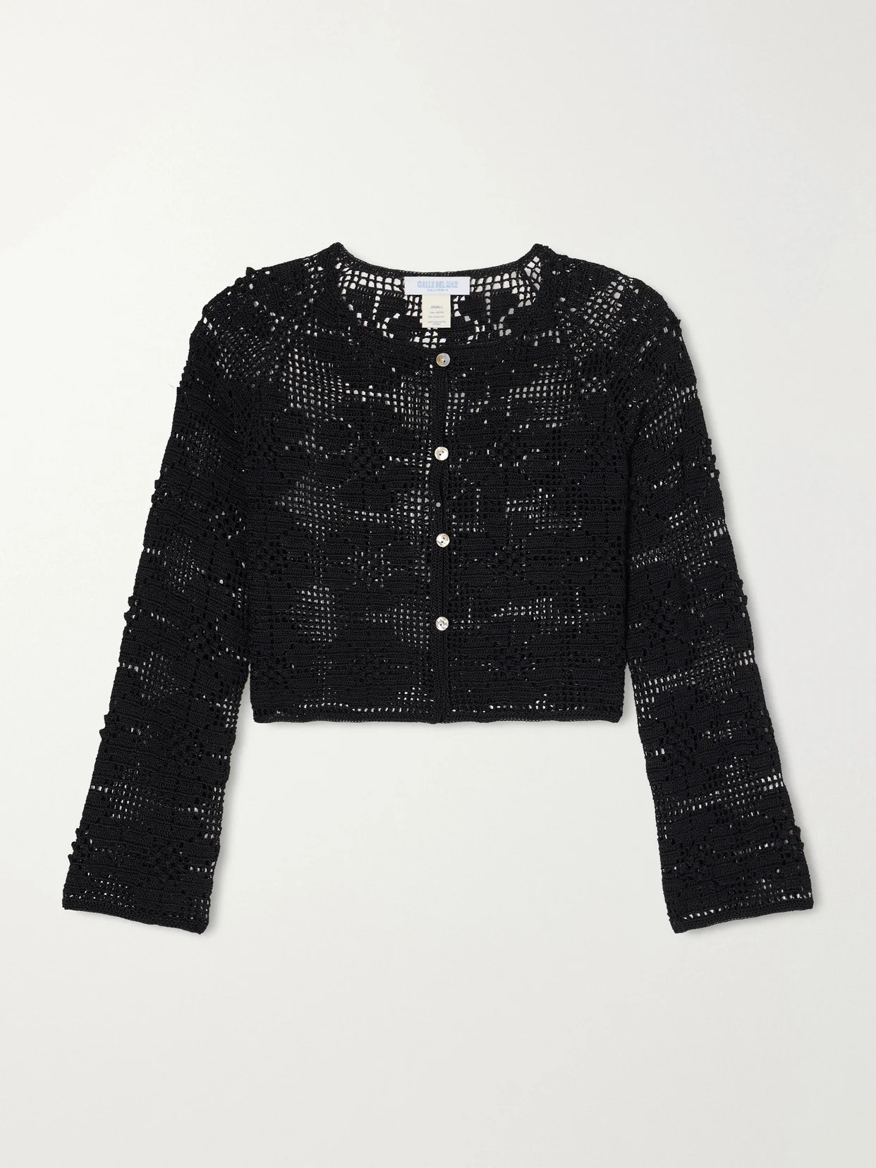 Daisy Chain Cropped Crocheted Cardigan - 1