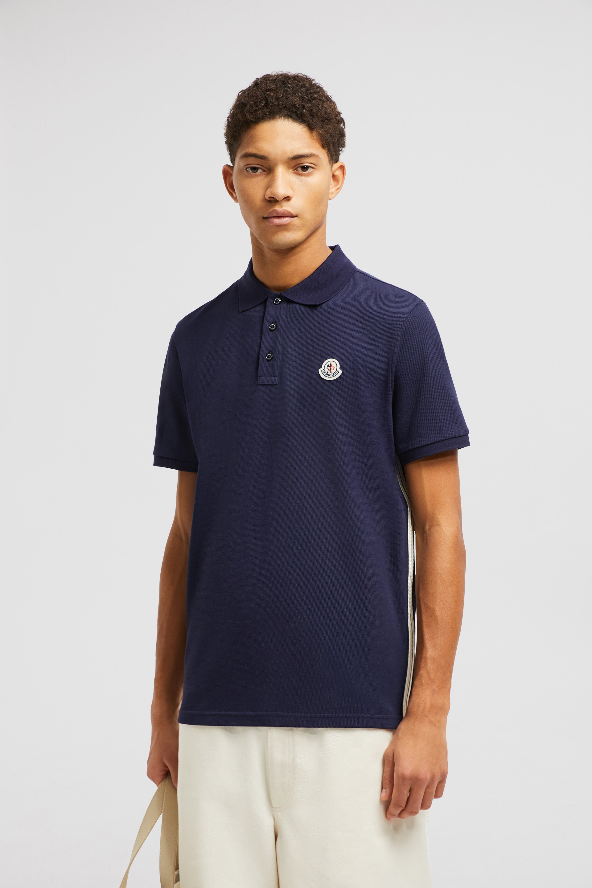 Striped Accent Cotton Piquet Polo Shirt - 2