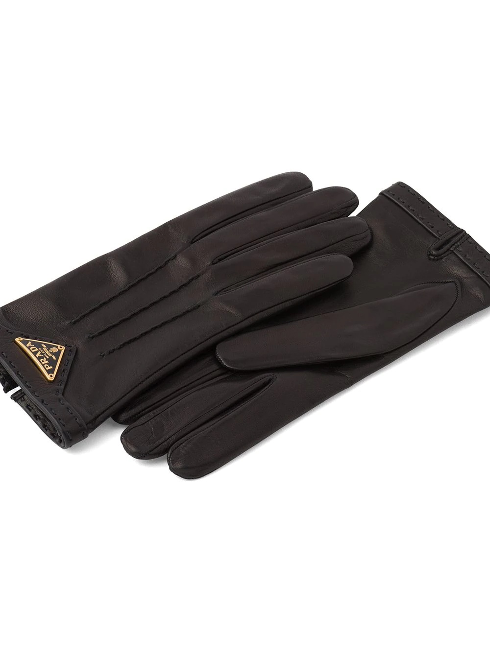 logo-plaque slip-on gloves - 2