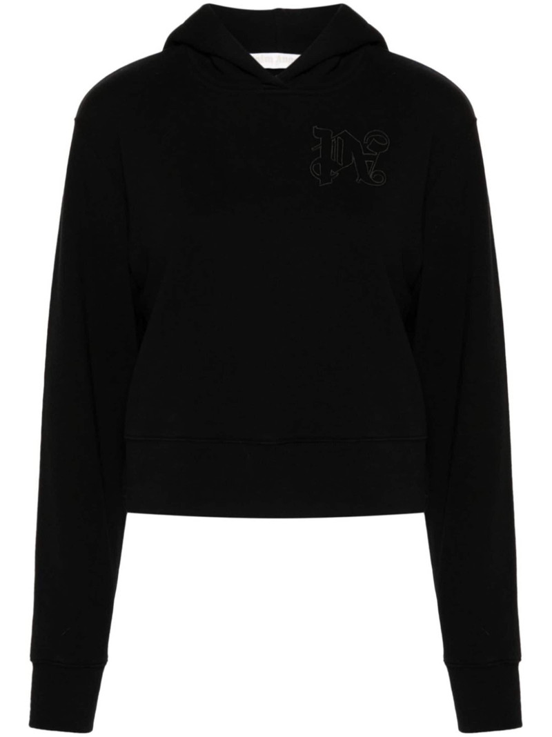 logo-embroidered cotton hoodie 1