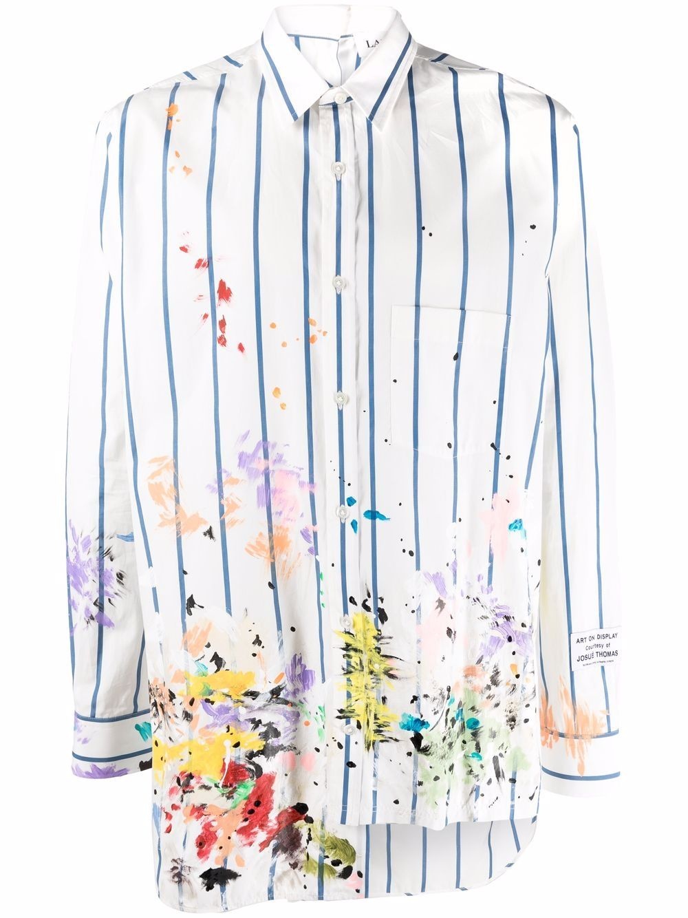 paint-splatter striped shirt - 1