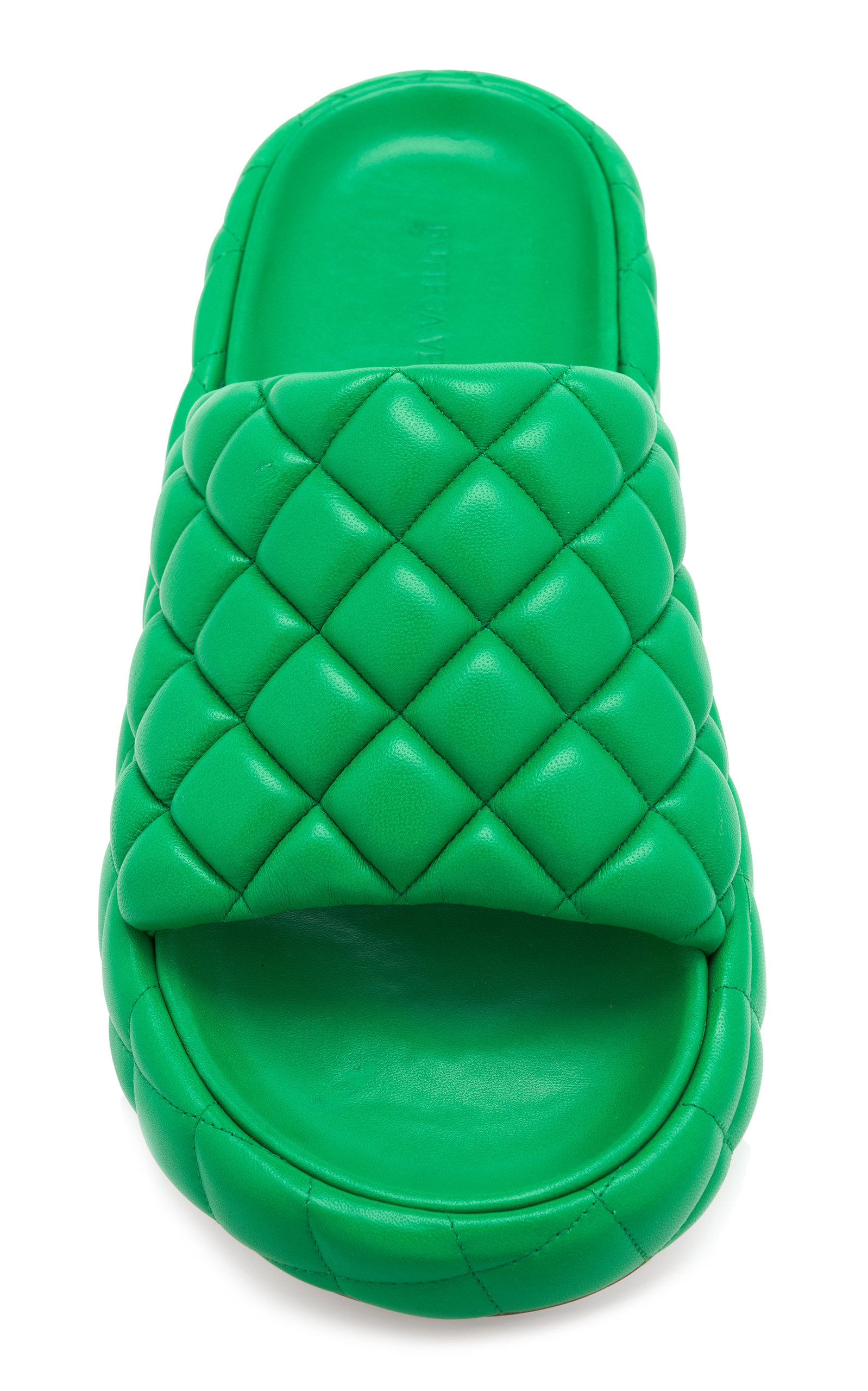 Padded Matelasse Slide Sandals green - 3