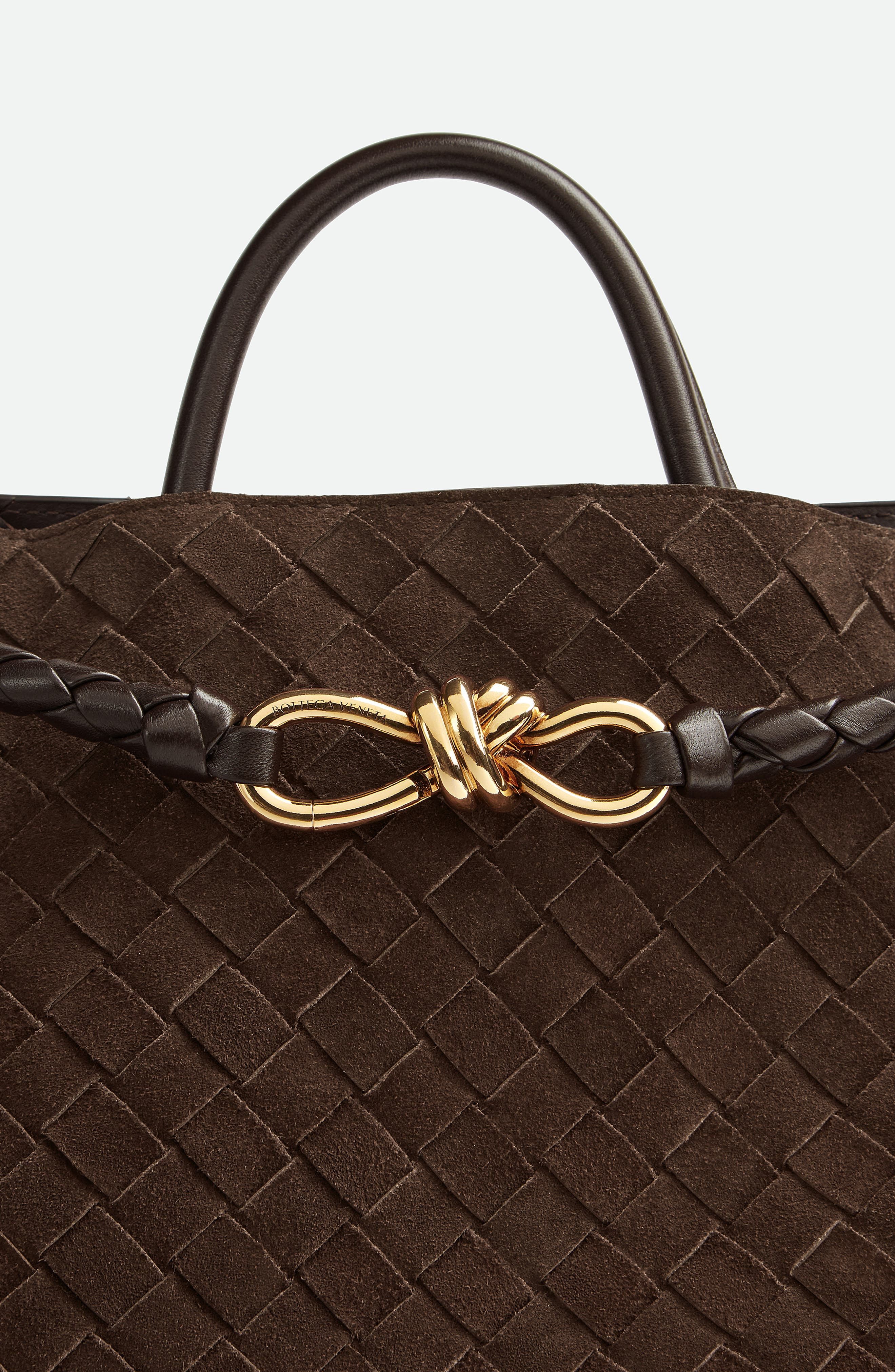 Bottega Veneta Medium Andiamo Intrecciato Suede Shoulder Bag in 2272 Fondant-M Brass-Fond at Nordstr - 9