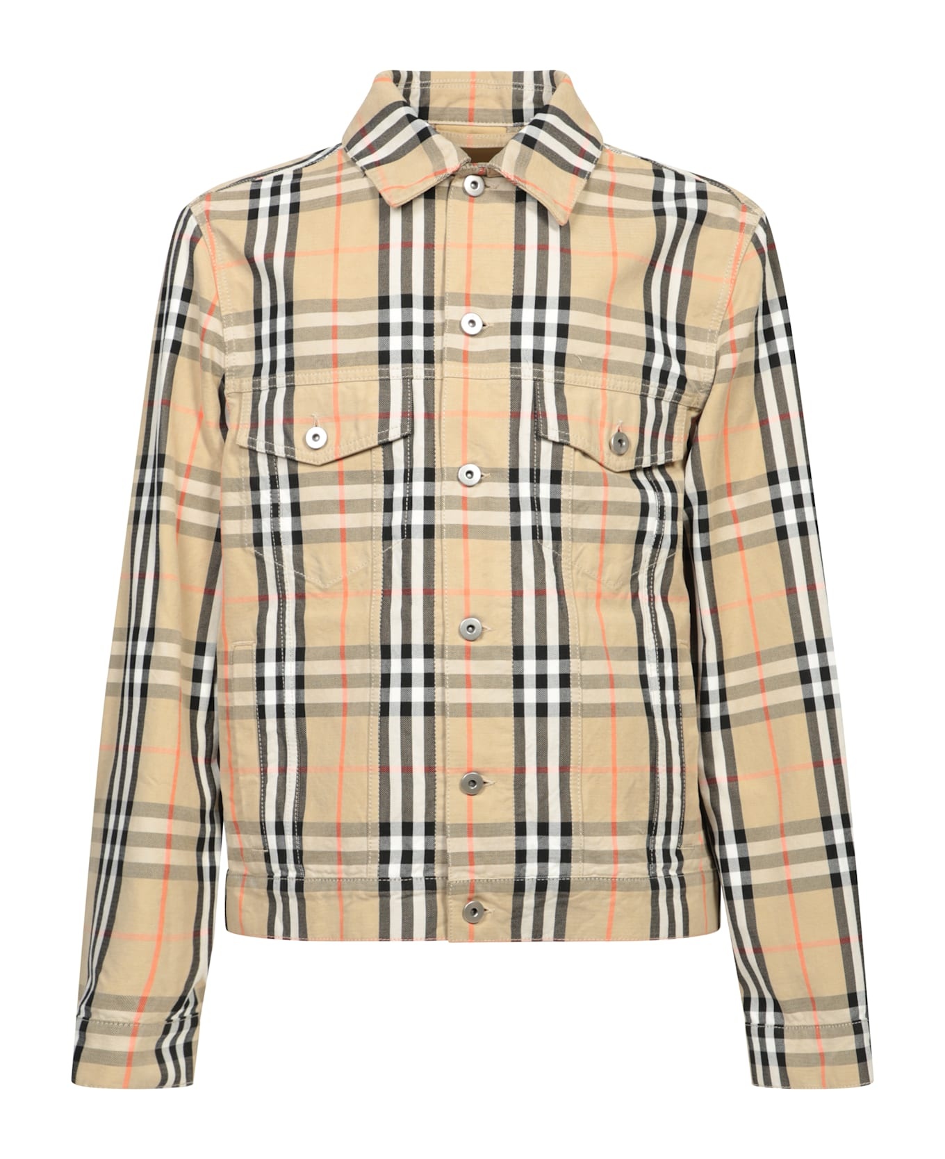 Sand Check Denim Jacket - 1