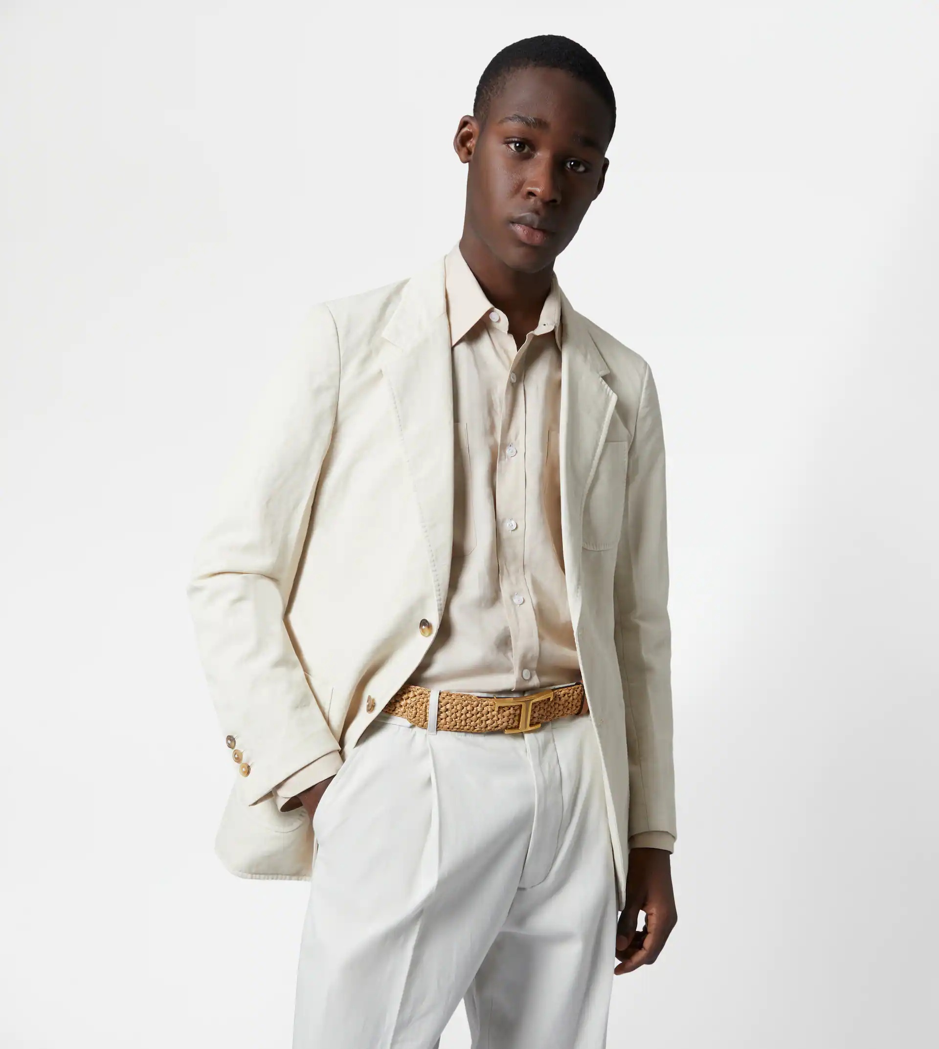 LINEN BLEND BLAZER - BEIGE - 7