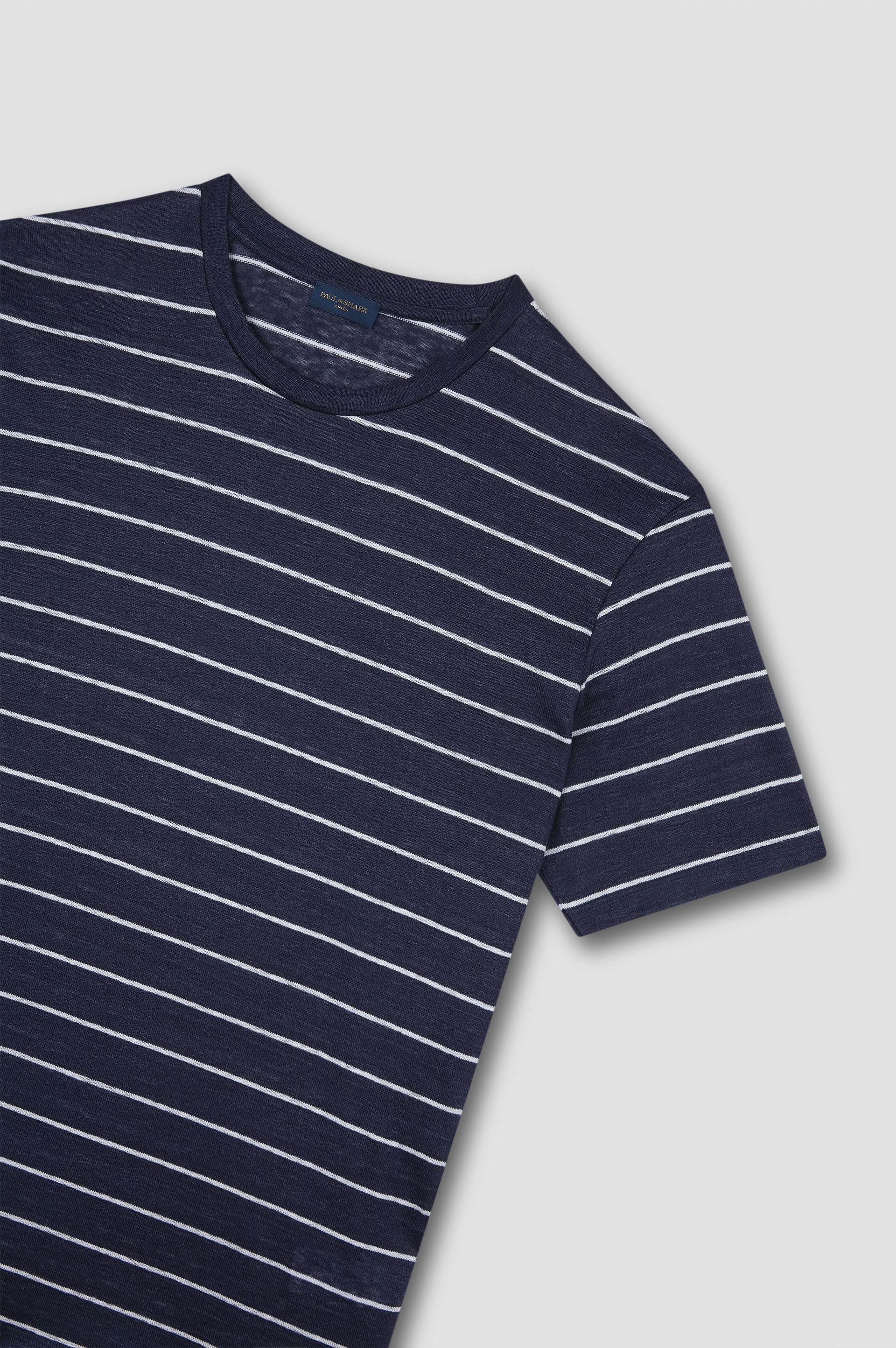 LINEN JERSEY T-SHIRT WITH STRIPED PATTERN - 5