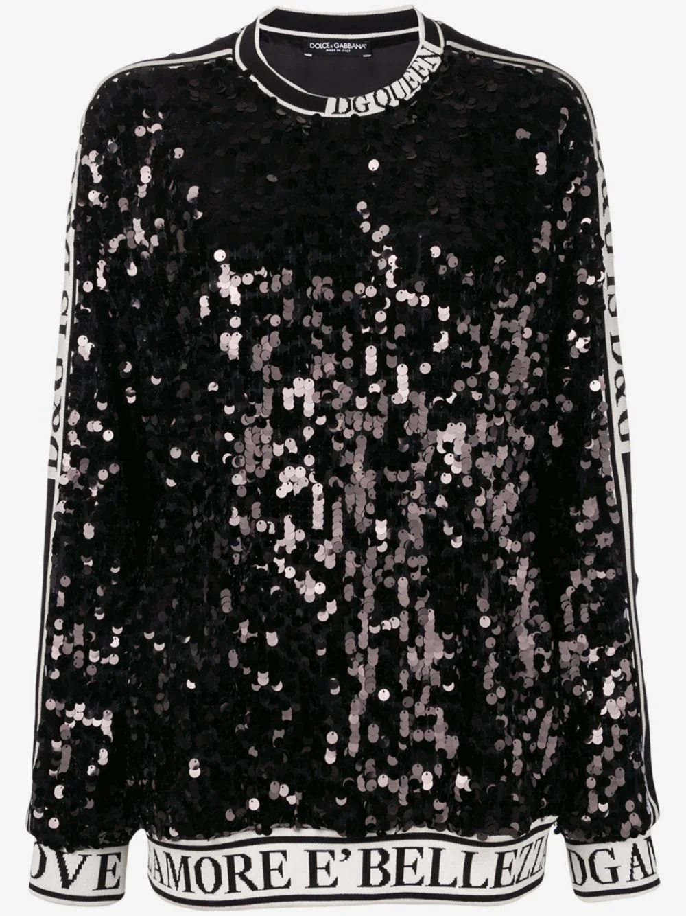 sequin slogan sweatshirt - 1