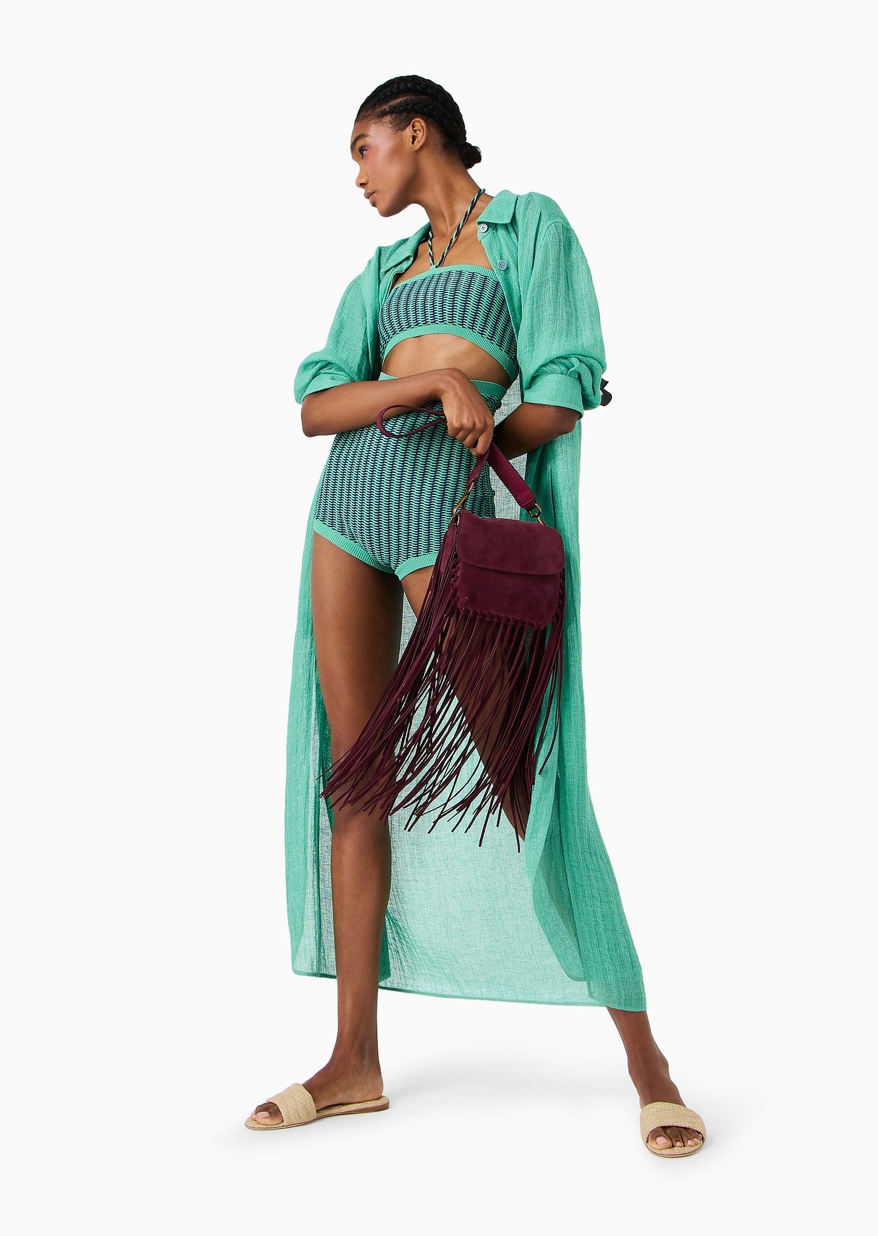 La Prima fringed suede bag - 9