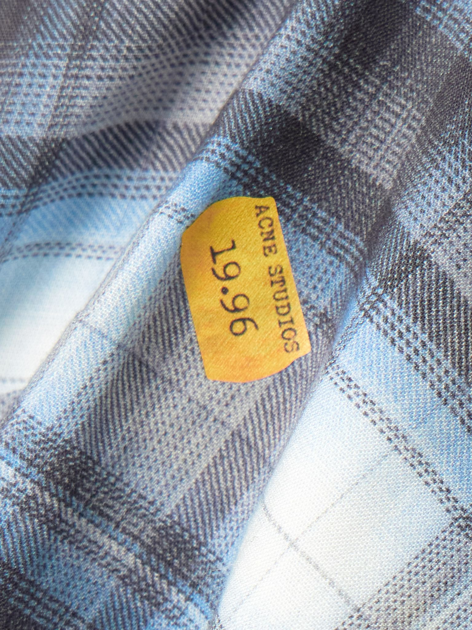 Gathered checked linen-blend mini dress Blue - 5