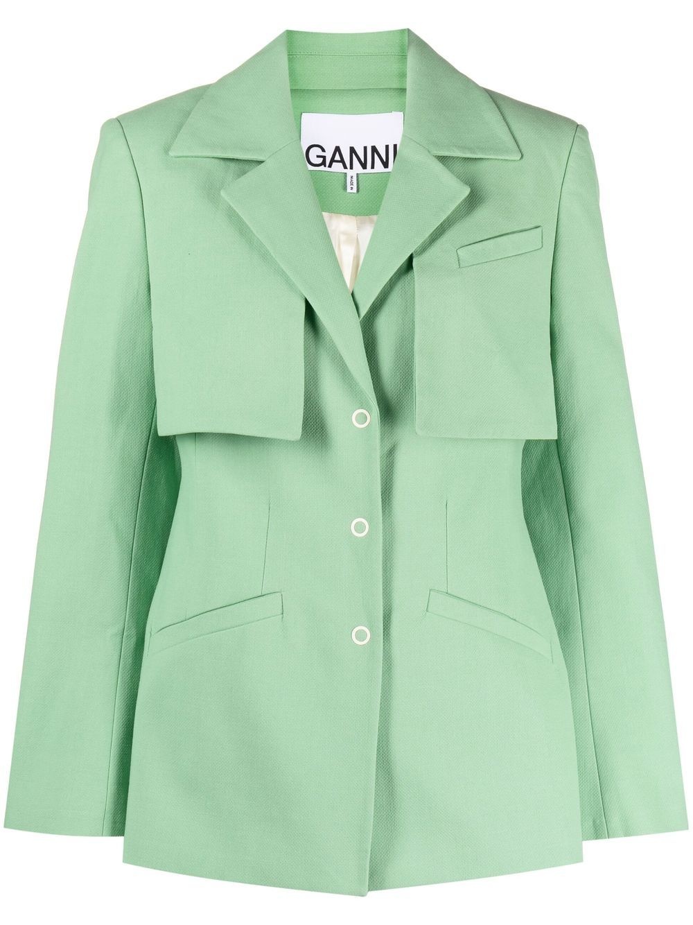 single-breasted spread collar blazer - 1